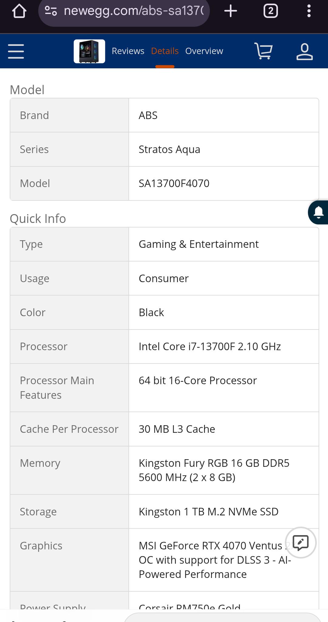 ABS Stratos Aqua Gaming PC – Windows 11 Home - Intel i7 13700F – GeForce RTX 4070