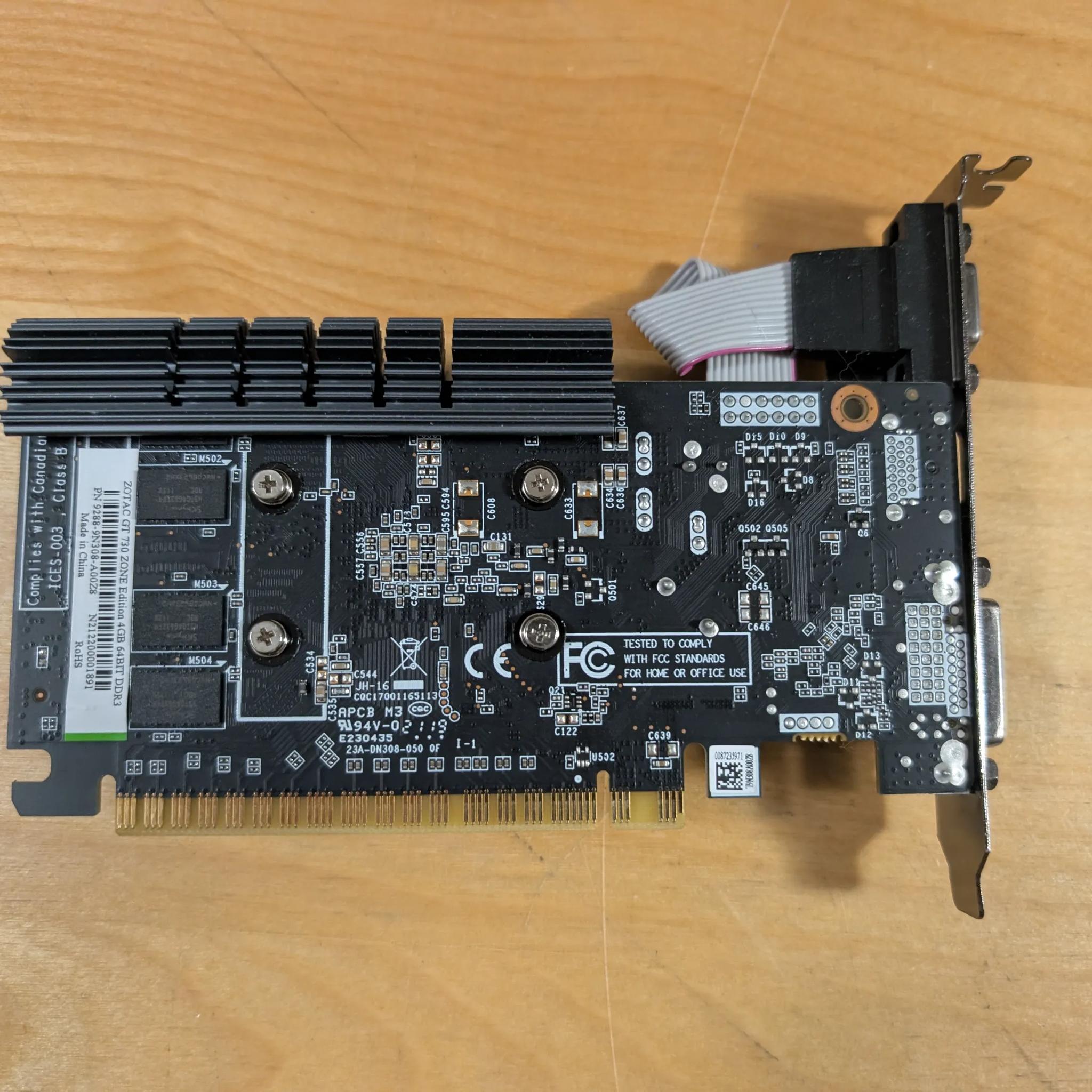 Zotac Nvidia GT 730 4GB passive cooler