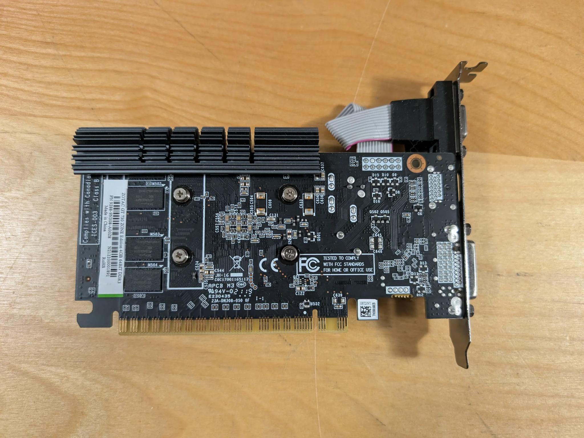 Zotac Nvidia GT 730 4GB passive cooler