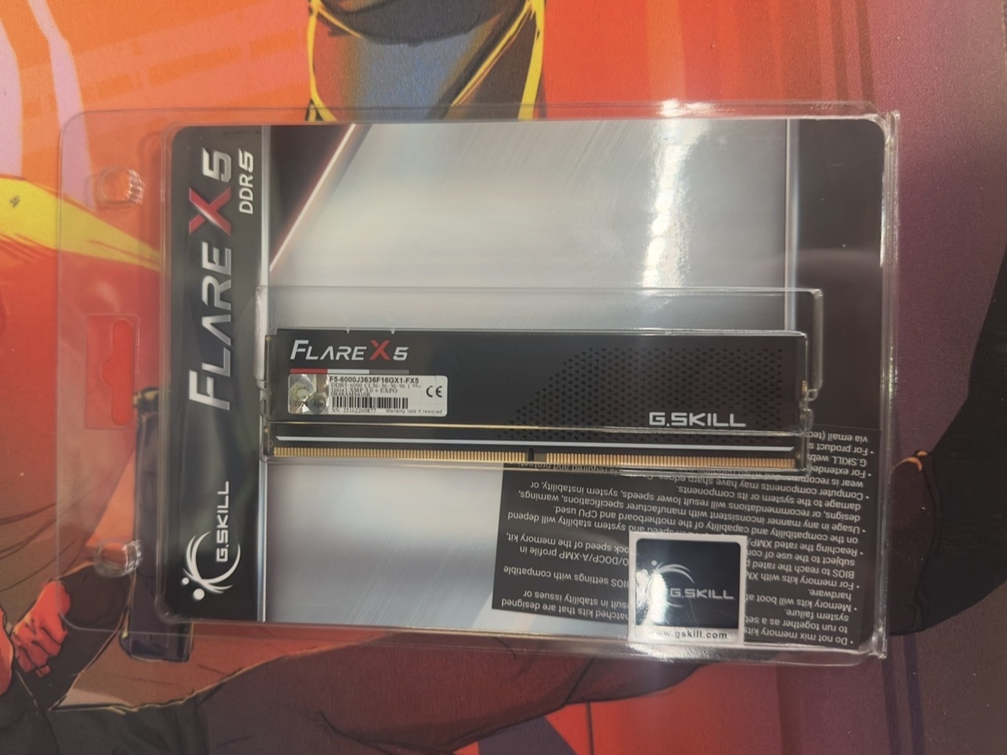 G.Skill Flare X5 16GB (1x16GB) DDR5-6000 PC5-48000 CL36 Single Channel  F5-6000J3636F16GX1-FX5
