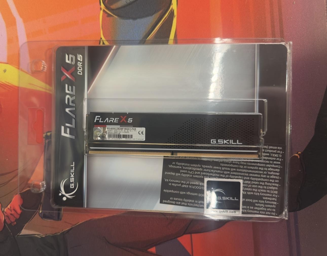 G.Skill Flare X5 16GB (1x16GB) DDR5-6000 PC5-48000 CL36 Single Channel  F5-6000J3636F16GX1-FX5