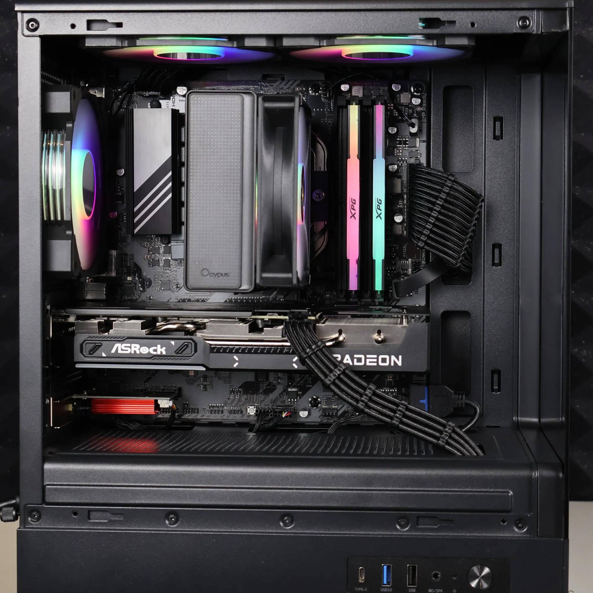 ⚫ Ryzen 5 7600X/RX 9060XT 16GB Gaming/Streaming PC ⚫