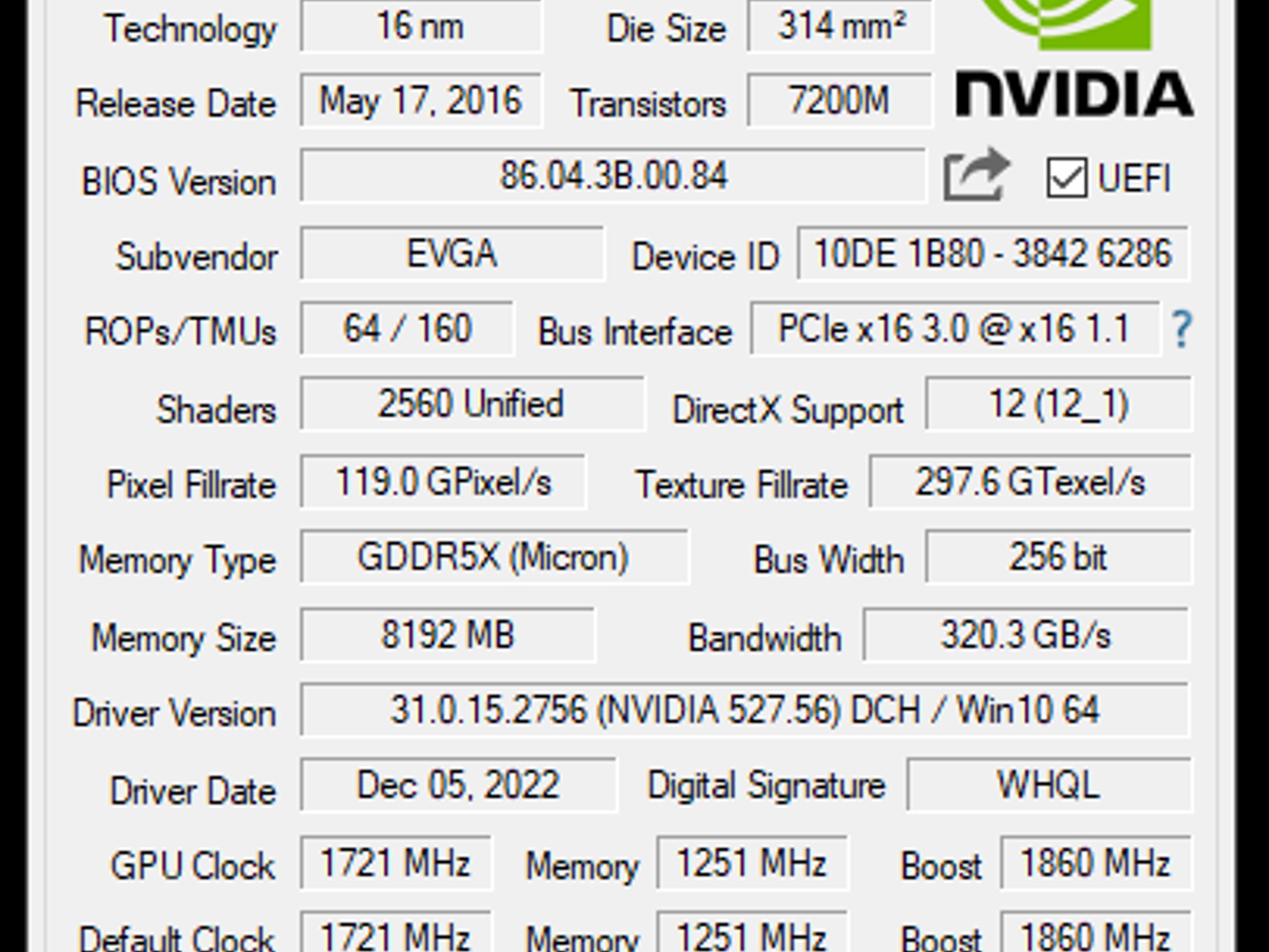 EVGA GeForce GTX 1080 FTW 3.0