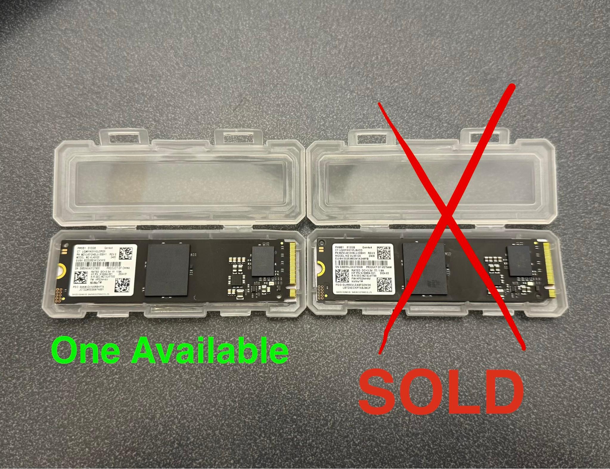 Samsung 512GB Gen 4 NVMe M.2 SSD
