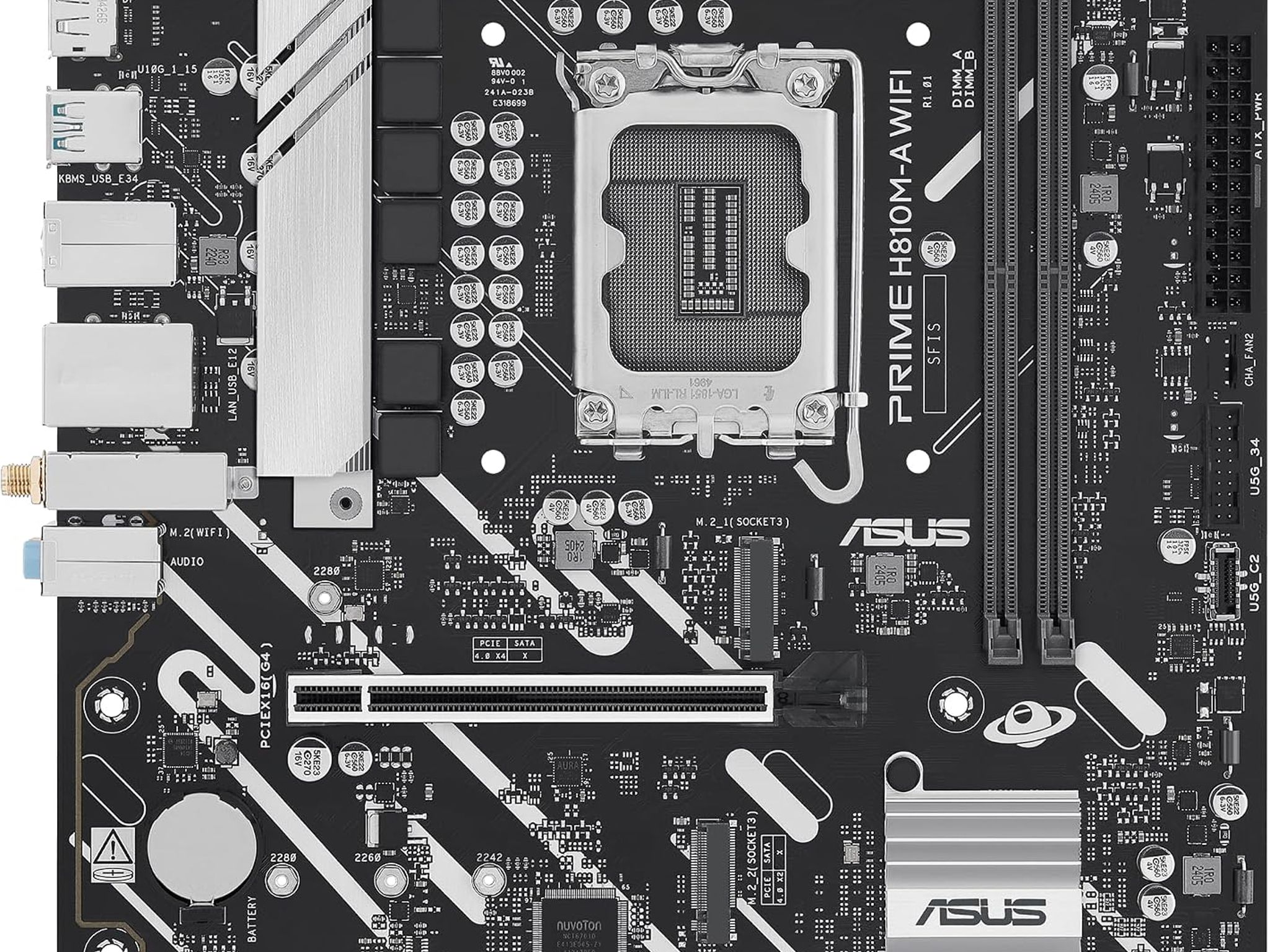 ASUS PRIME H810M-A WIFI Intel H810 LGA 1851 microATX DDR5 Desktop Motherboard