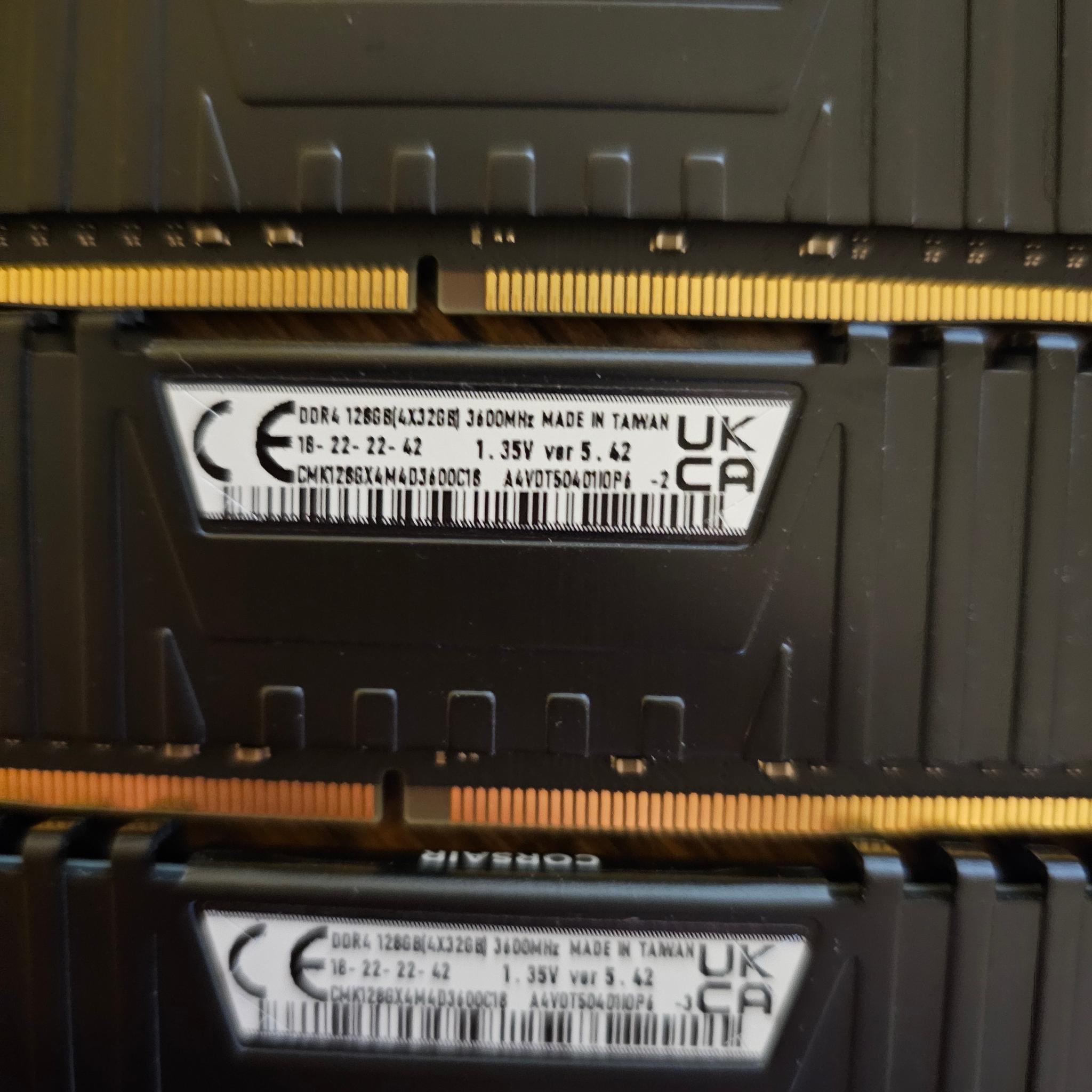Corsair VENGEANCE LPX 128GB (4 x 32GB) DDR4 DRAM Up To 3600MHz C18 Memory Kit