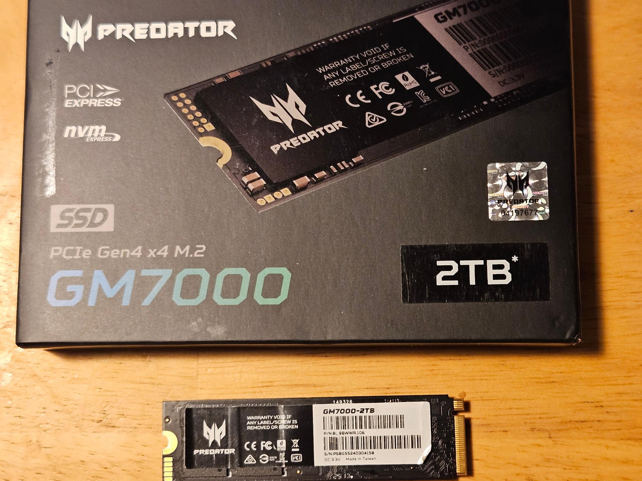 Acer Predator GM 7000 2TB with Free Heatsink