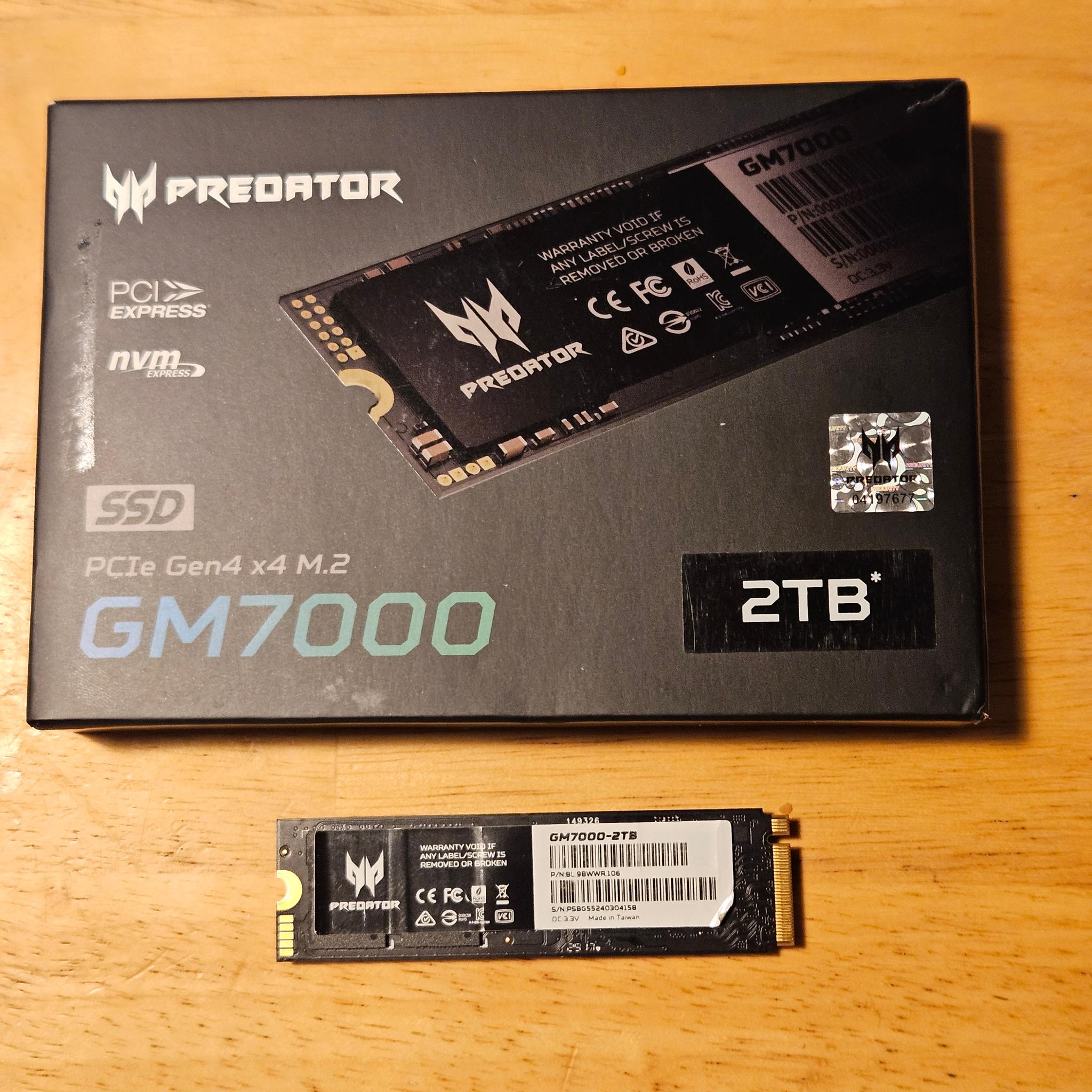 Acer Predator GM 7000 2TB with Free Heatsink