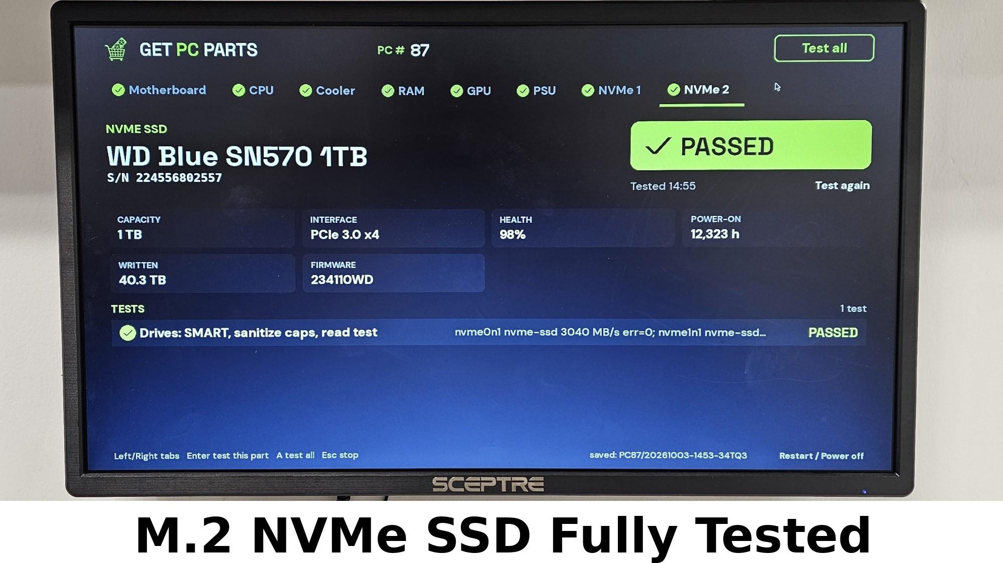 1TB NVMe M.2 SSD WD Blue SN570 Gen3