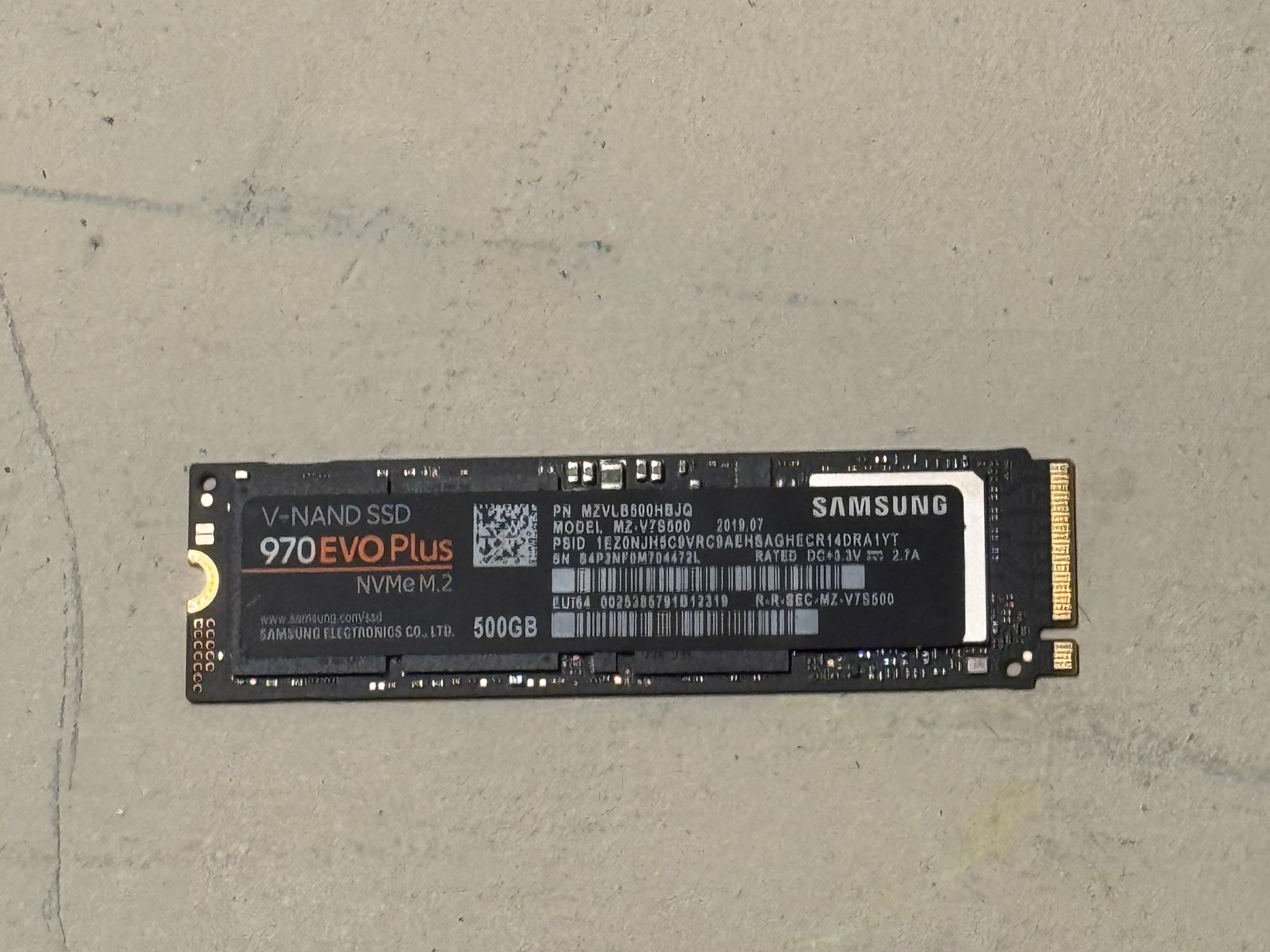 Samsung 970 Evo Plus 500 GB M.2-2280 PCIe 3.0 X4 NVME Solid State Drive