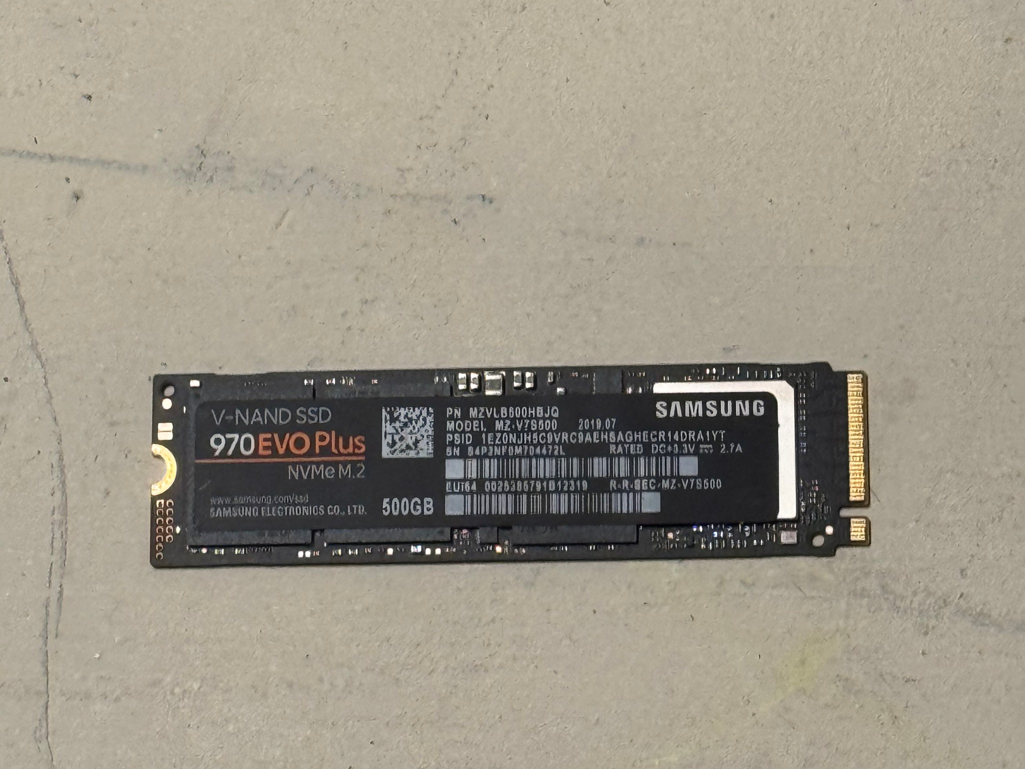 Samsung 970 Evo Plus 500 GB M.2-2280 PCIe 3.0 X4 NVME Solid State Drive