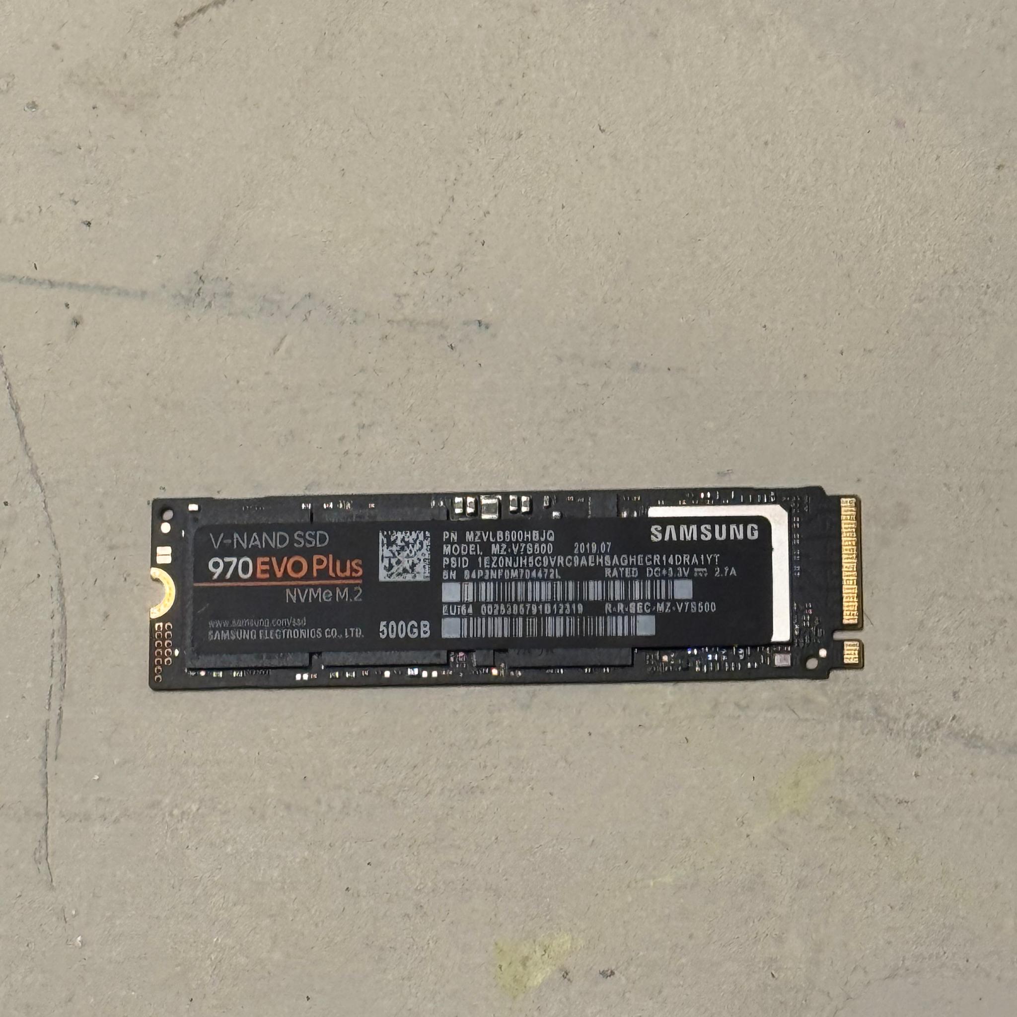 Samsung 970 Evo Plus 500 GB M.2-2280 PCIe 3.0 X4 NVME Solid State Drive