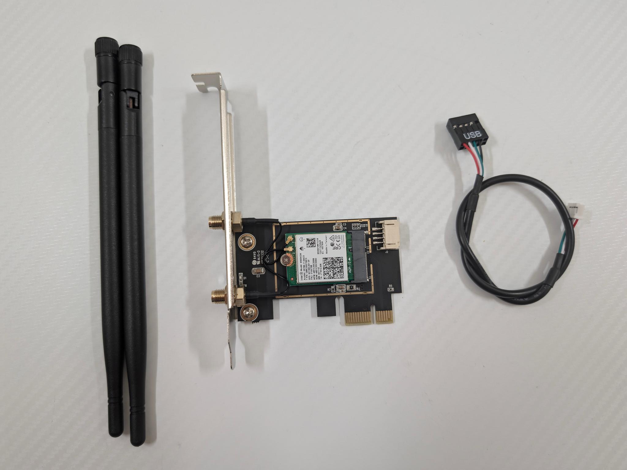 WiFi 5 PCIe Card | Intel AC 9560 Chip, 867Mbps Dual-Band 2.4GHz/5GHz, Bluetooth 4.2