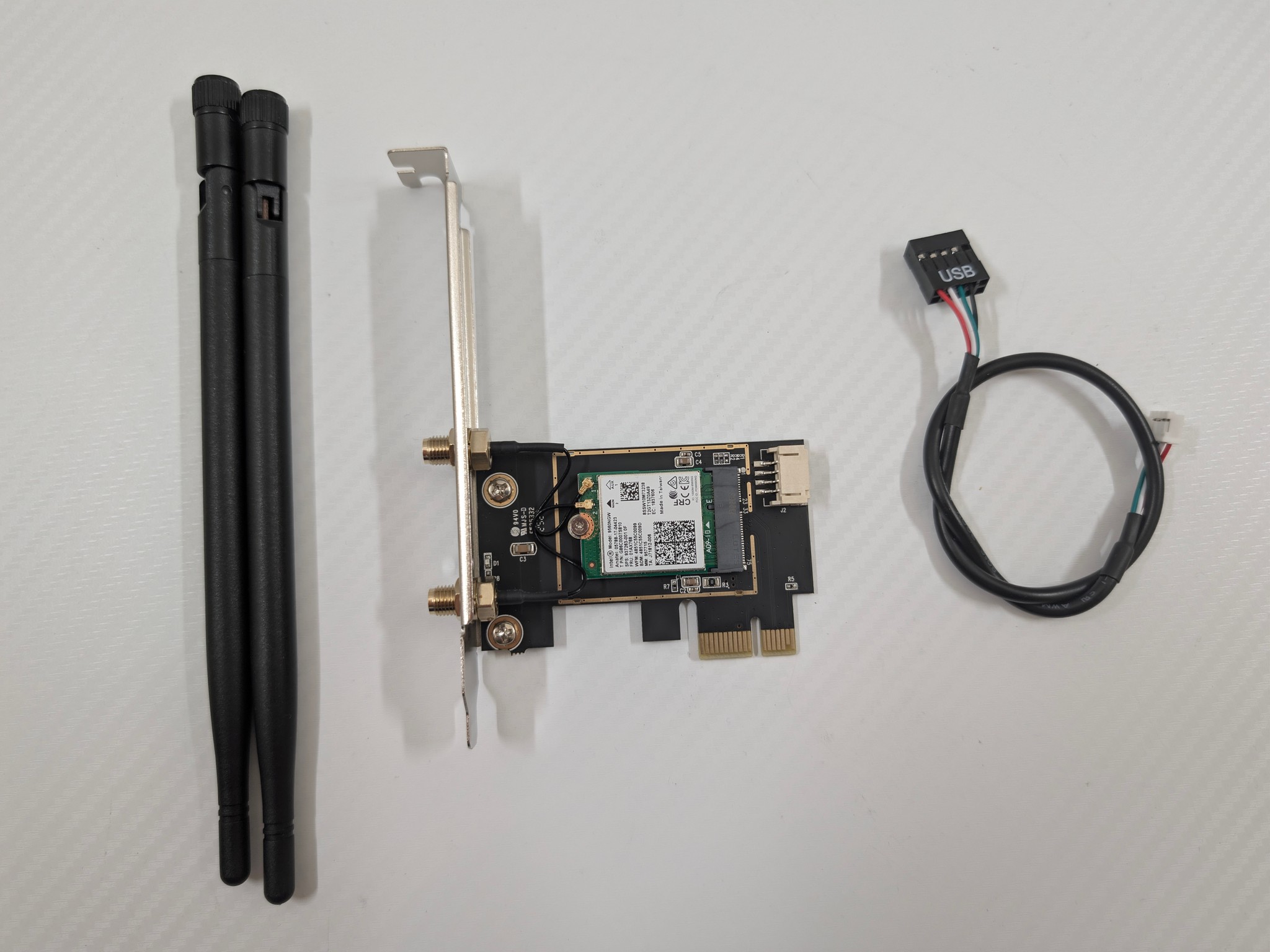 WiFi 5 PCIe Card | Intel AC 9560 Chip, 867Mbps Dual-Band 2.4GHz/5GHz, Bluetooth 4.2