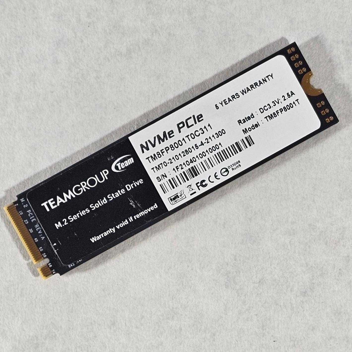 1TB NVMe M.2 SSD TeamGroup T-Force Carder Zero Z330 Gen3