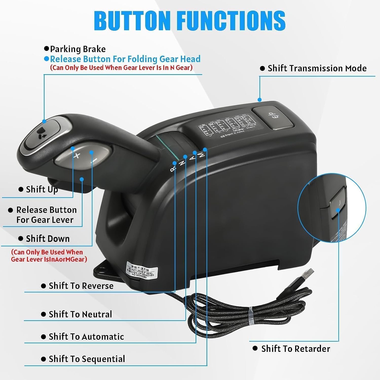 RYLNOK 3-in-1 Handbrake&Automatic&Manual Transmission Gear Shift for PC USB for ETS 2 /ATS