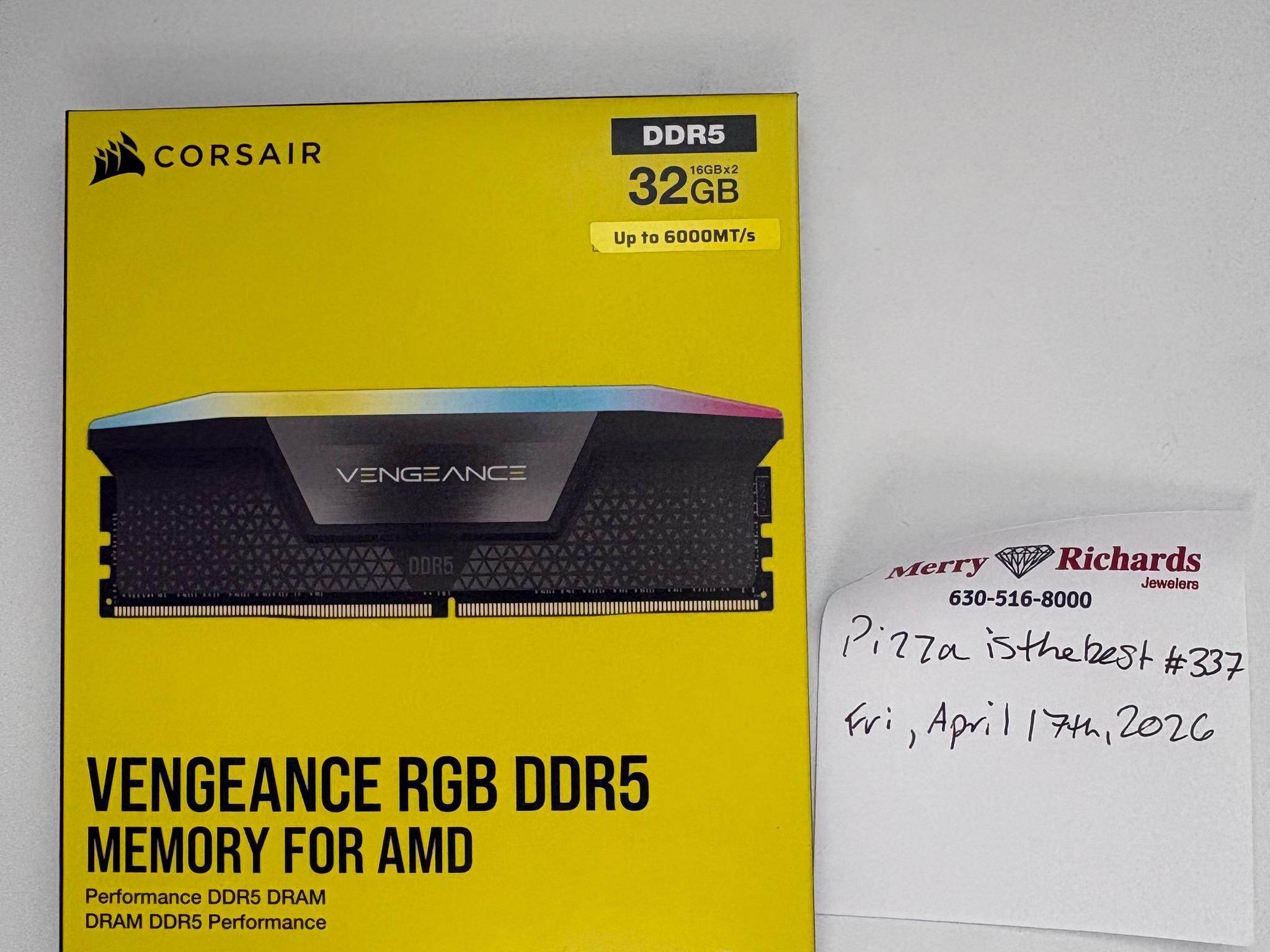 BNIB Corsair Vengeance 32GB (16GBx2) DDR5 6000 MT/s