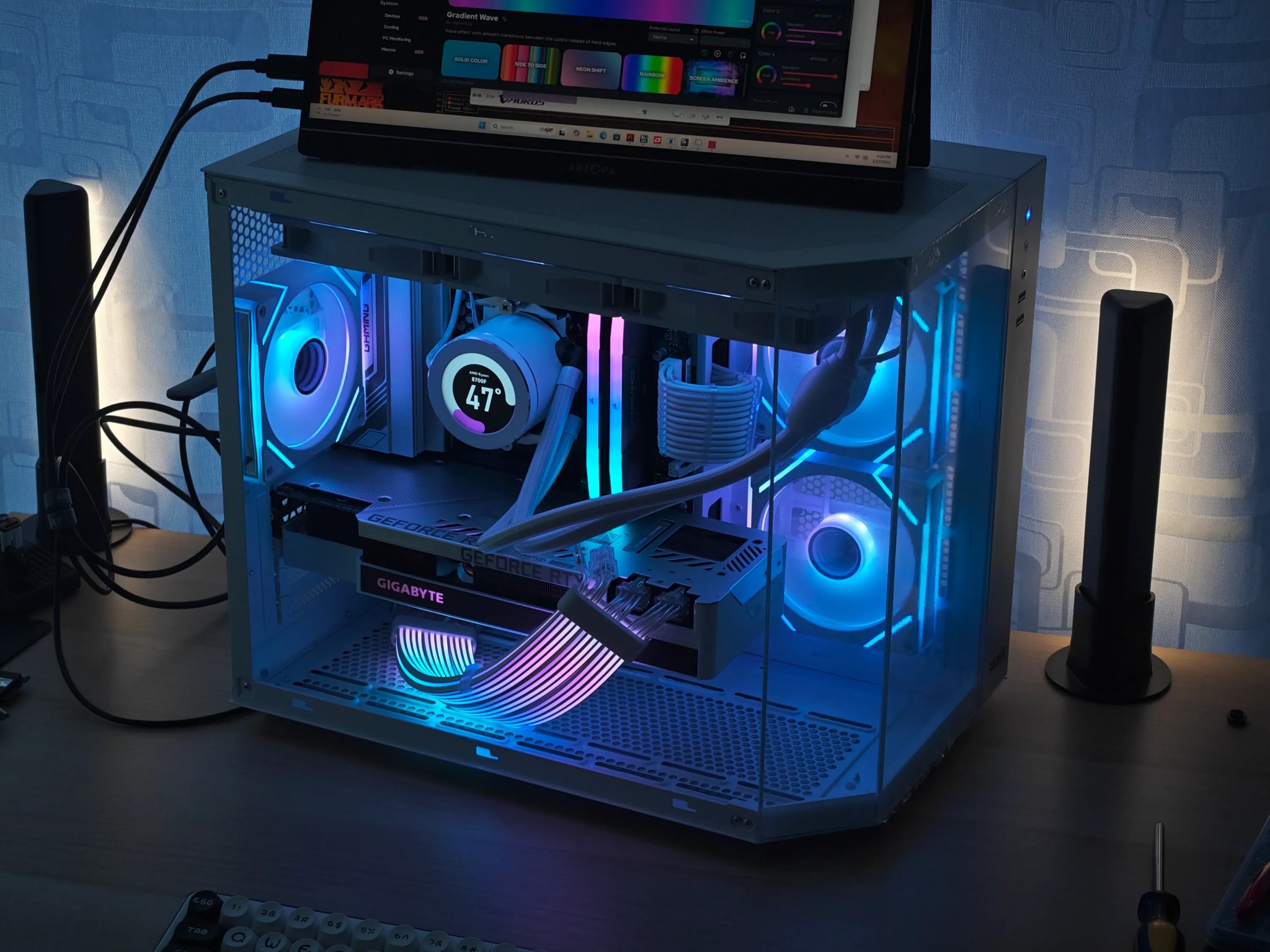 RTX 3080, Ryzen 7 7800X3D, 32GB DDR5, Customizable 2.1" LCD | 1440P/4K Gaming PC
