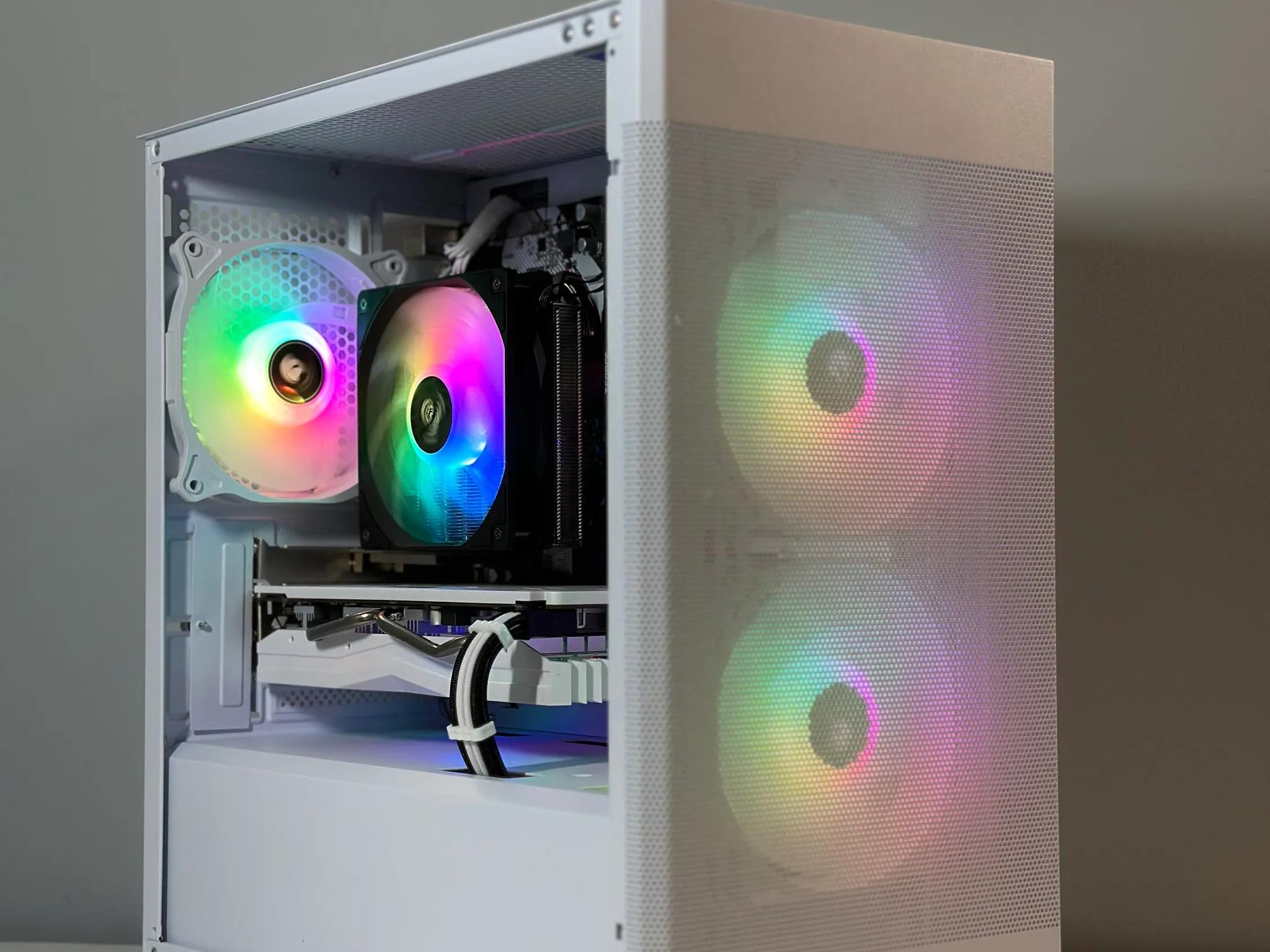 Ryzen 5 2600X/AMD RX 580 8GB Custom RGB White Gaming PC Bundle W/Keyboard/Mouse/Headset & Mic