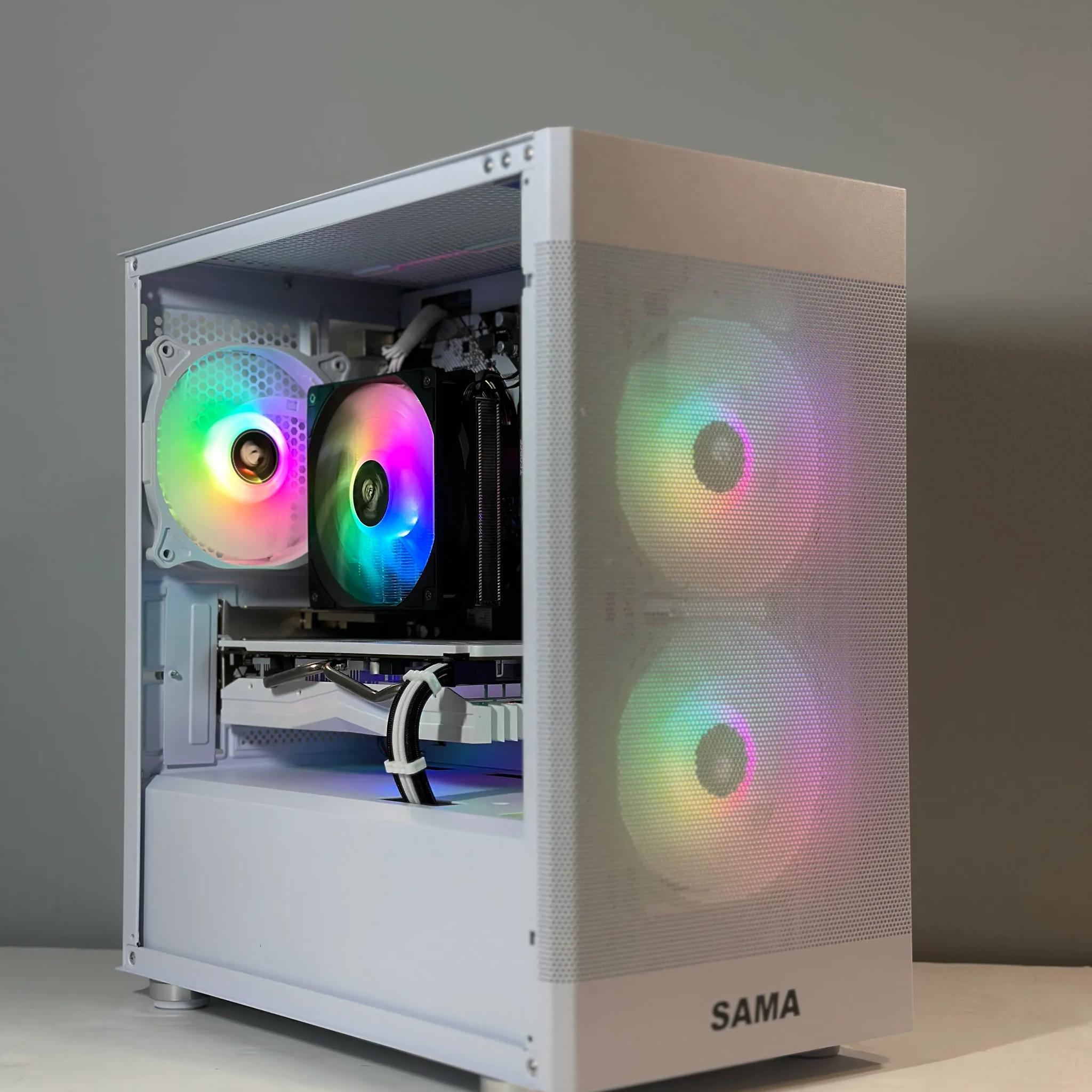 Ryzen 5 2600X/AMD RX 580 8GB Custom RGB White Gaming PC Bundle W/Keyboard/Mouse/Headset & Mic