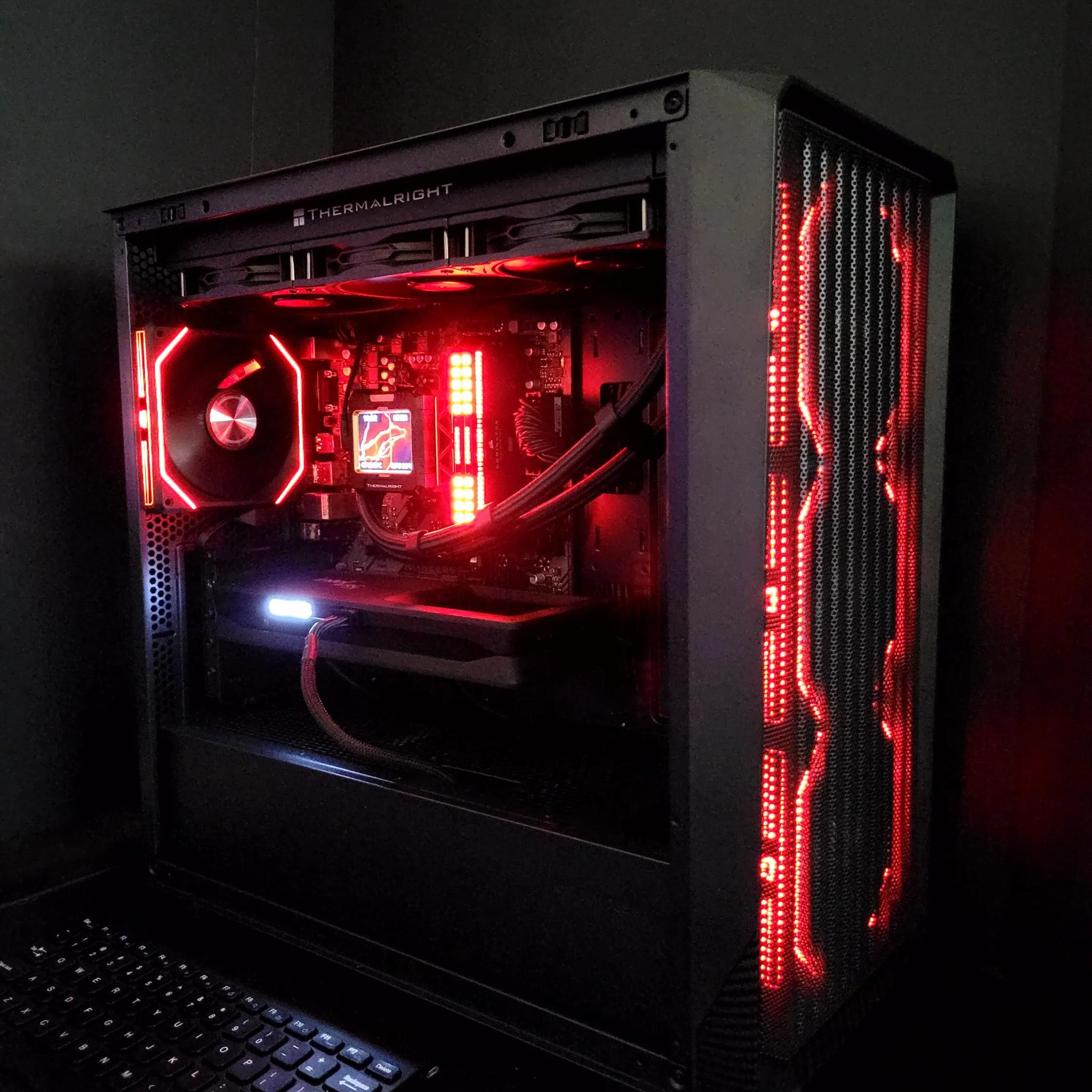 🖤🔥 Fiery Blackout MicroATX • Arc B550 LE• Benchmark-Tuned & Silent