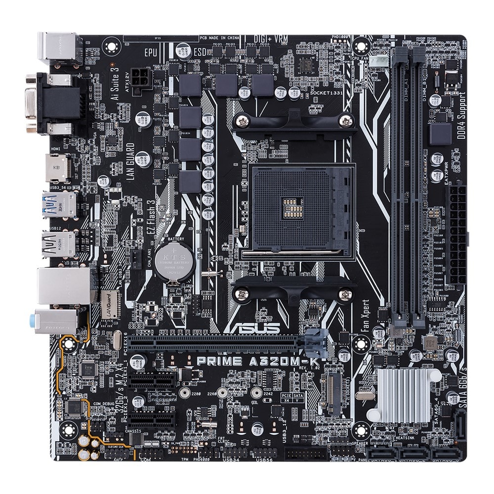 ASUS PRIME A320M-K AMD Socket A320 AM4 MicroATX M.2 Desktop