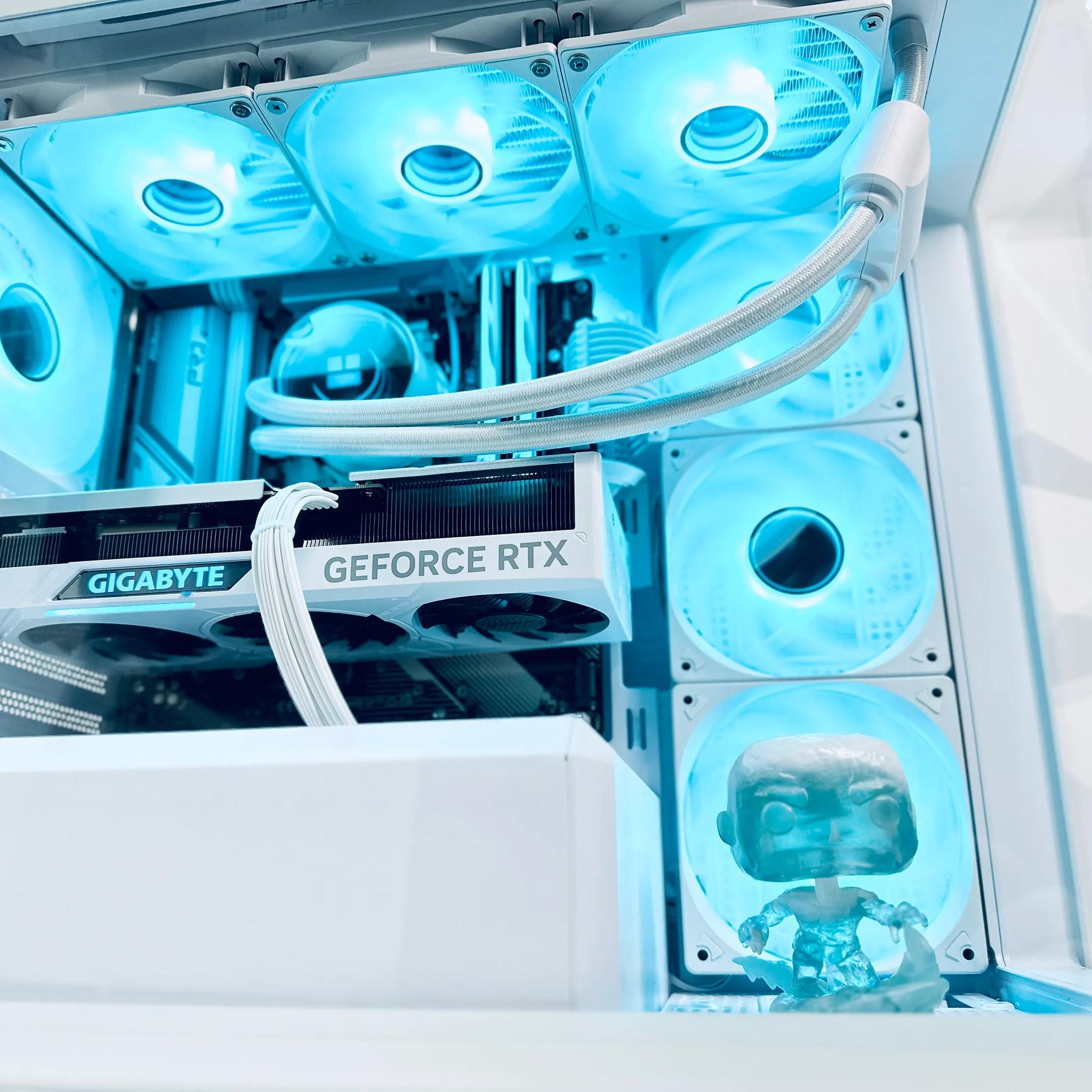 🧊🥶🧔‍♂️Iceman❄️Liquid Cooled Gaming PC❄️Nvidia RTX 4070 Ti 12GB❄️AMD Ryzen 7 7700❄️32GB DDR5