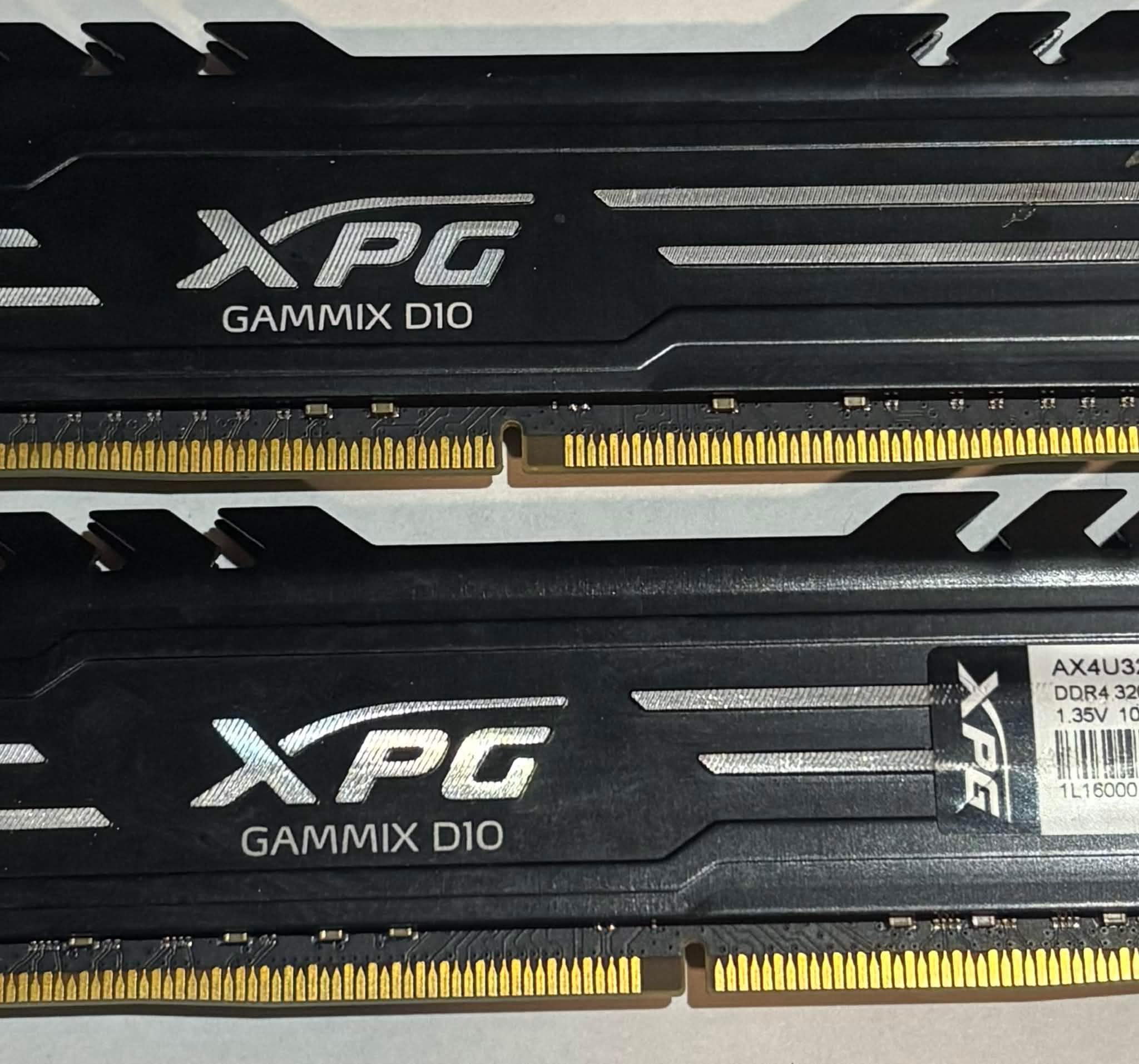 XPG Gammix D10 16GB (2x8GB) DDR4 3200MHz CL16 Gaming Memory Kit | Black | Tested Working