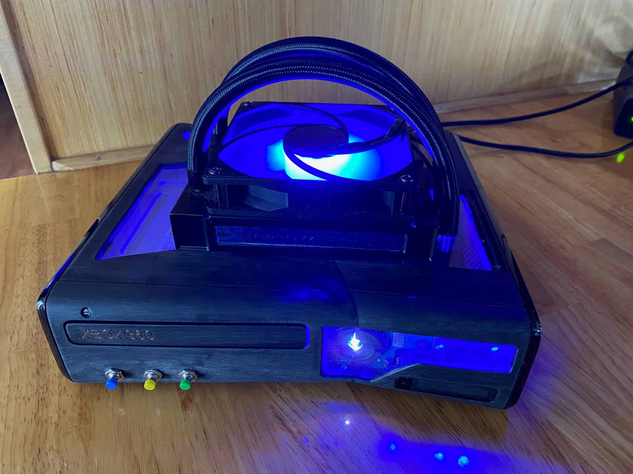 RGH3 Xbox 360 Slim - CASE MODS - WATER COOLED
