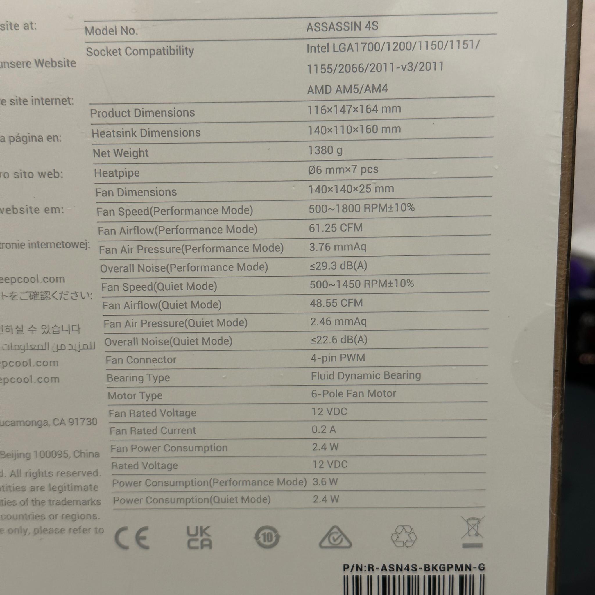 DeepCool ASSASSIN 4S Minimalistic Premium CPU Air Cooler