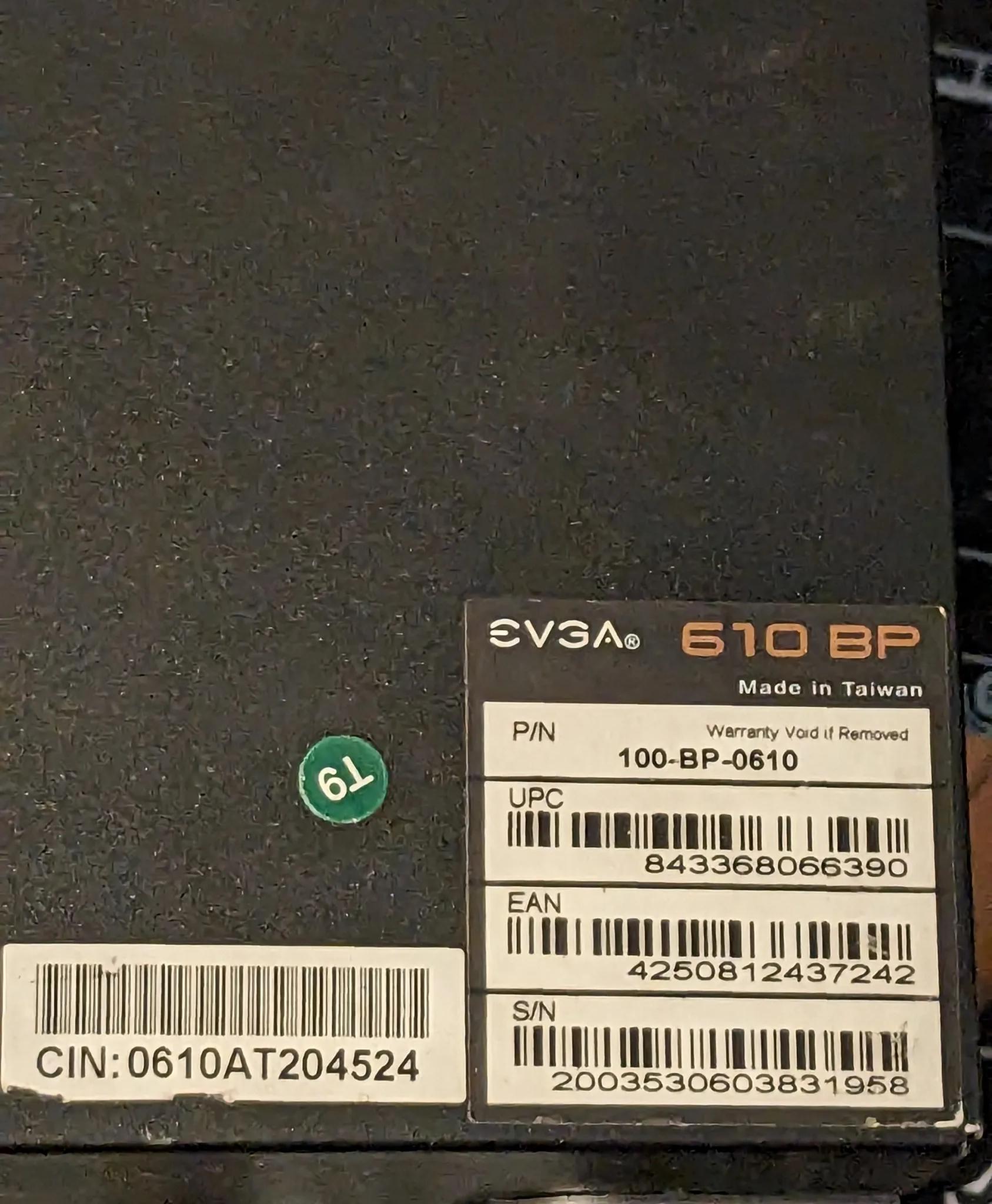 EVGA BP 610W PSU