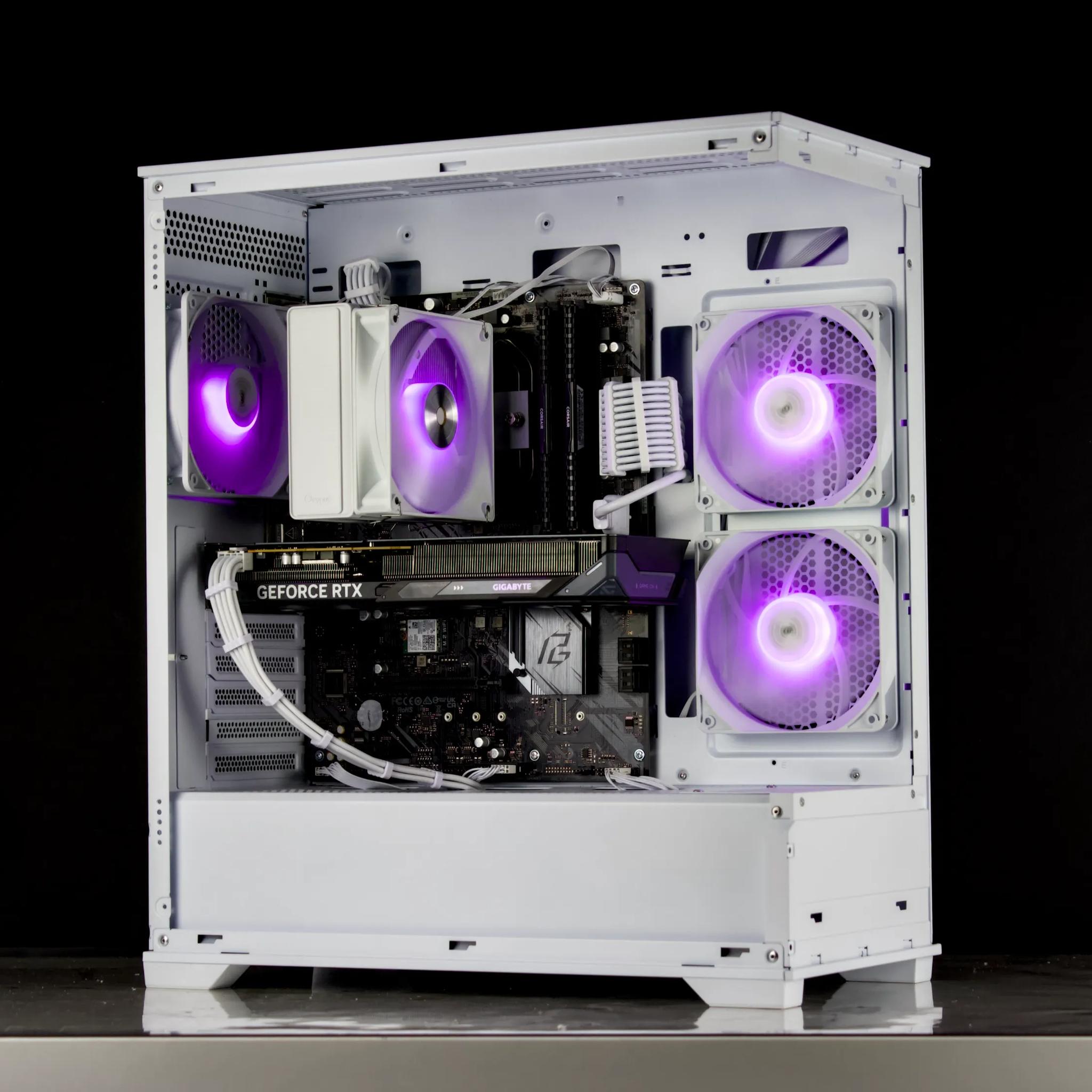Clean White Gaming PC – RTX 5060, Ryzen 5 5600X, 32GB, 1TB SSD - RGB, WiFi, BlueTooth