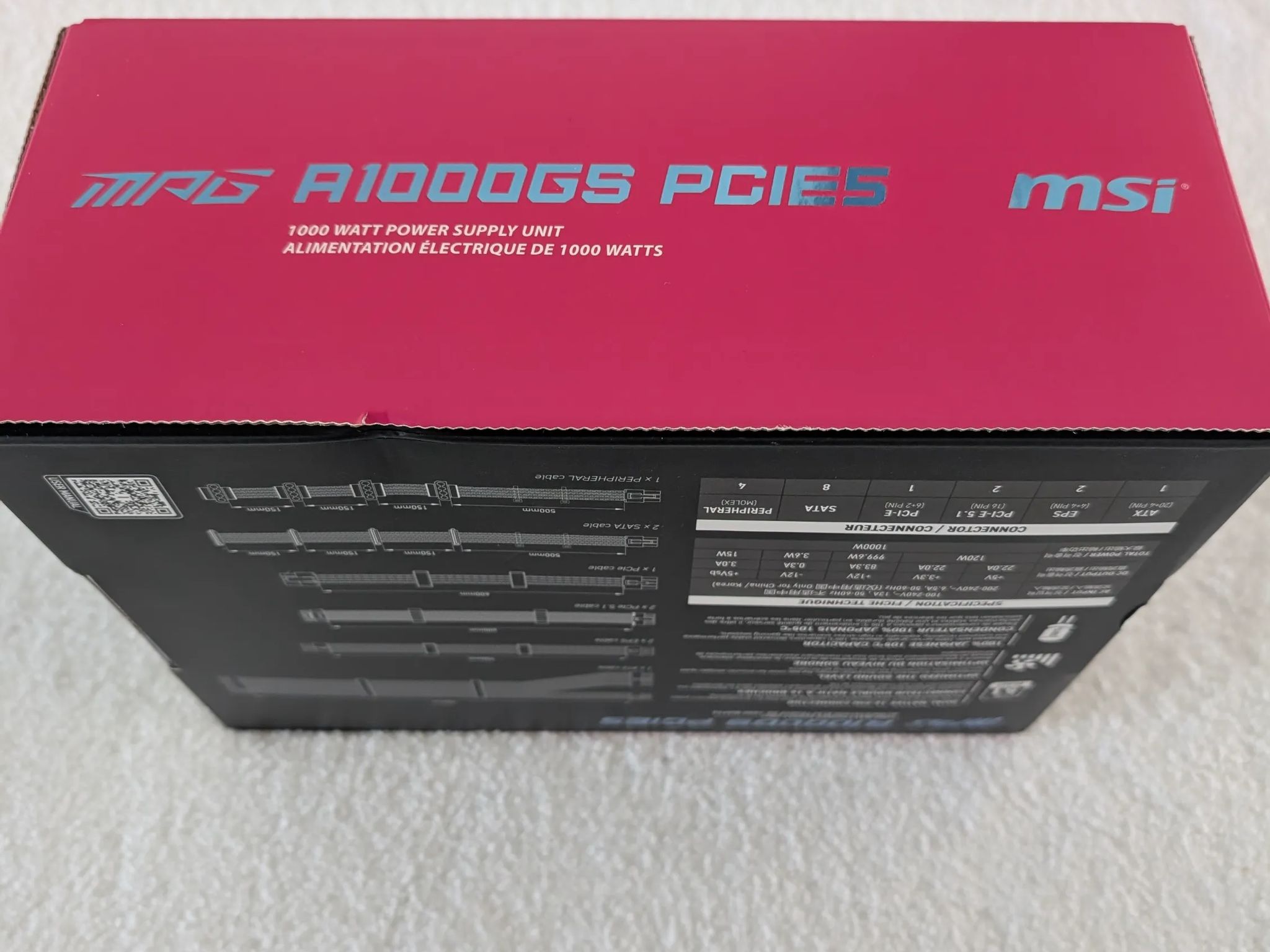MPG A1000GS PCIE5 1000W Power Supply