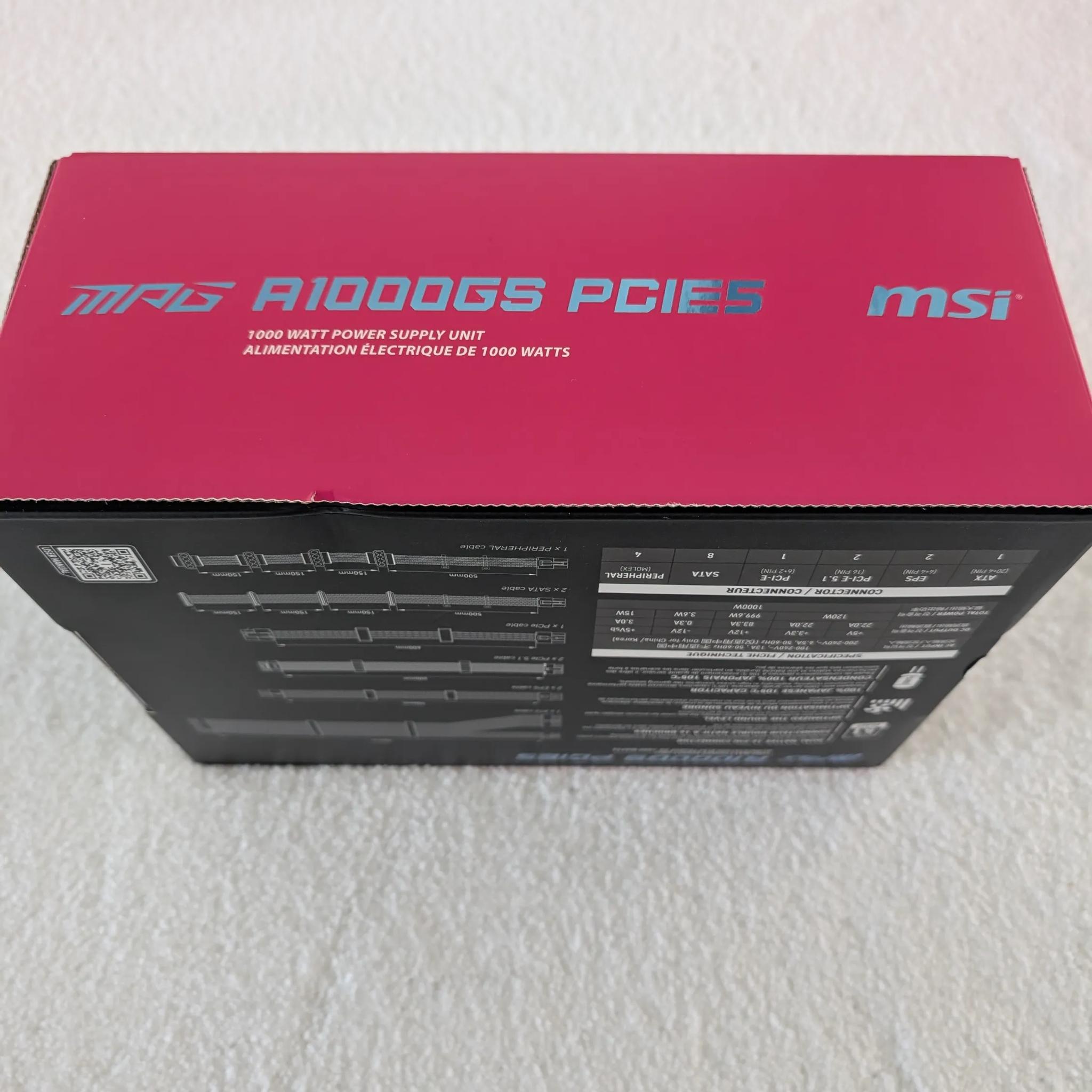 MPG A1000GS PCIE5 1000W Power Supply