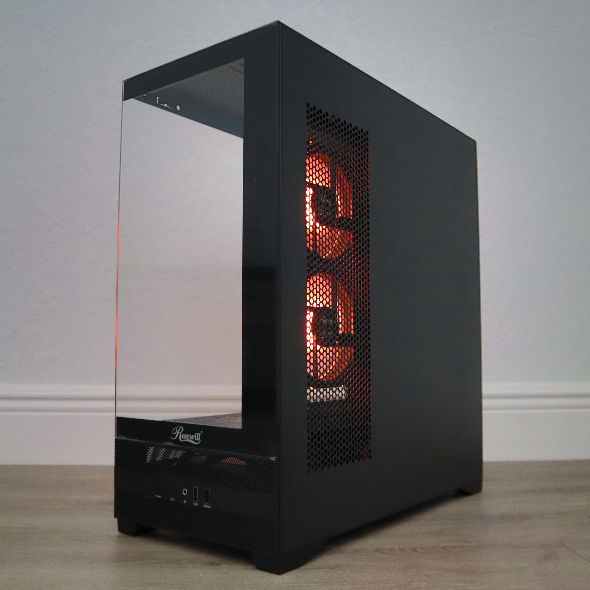 Gaming PC - GTX 1070, E5-2650 V4, 16GB DDR4, WIFI, ARGB, BLACK, NVMe SSD, HDD.