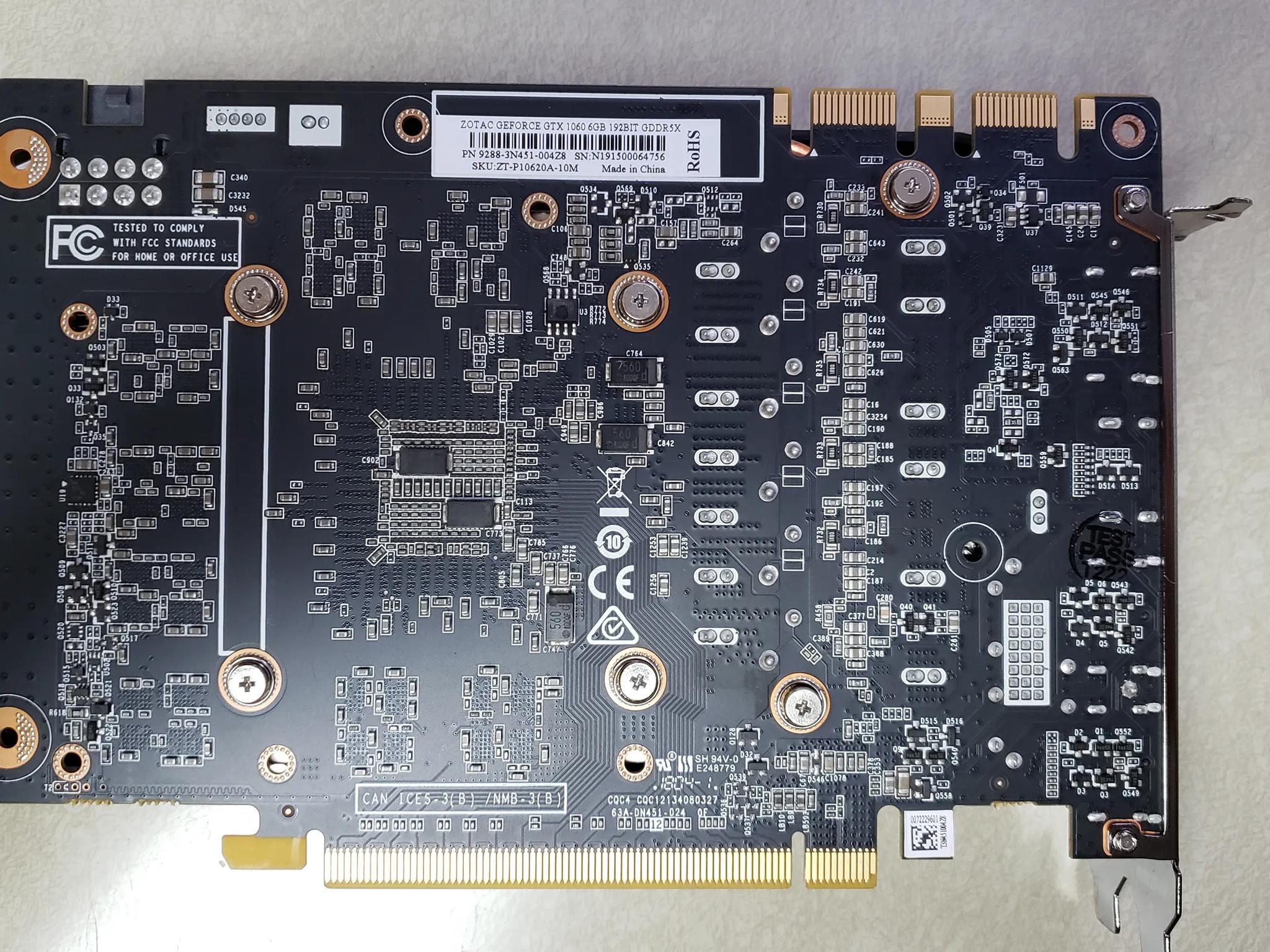 Zotac GTX 1060 graphics card 6GB GDDR5x memory