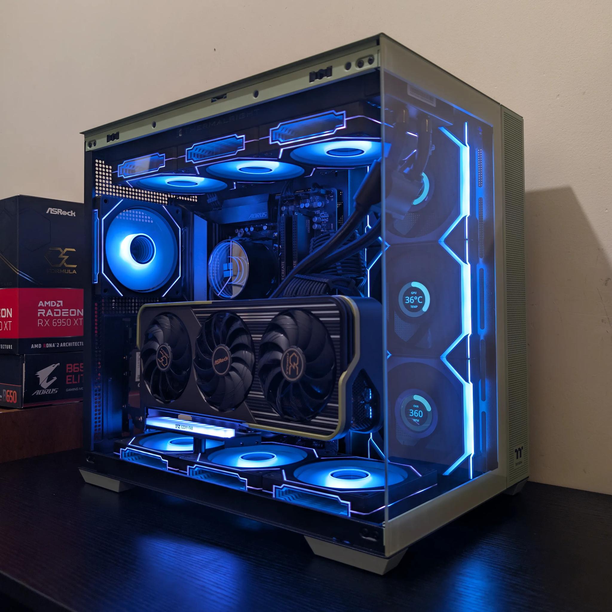 🍵Matcha Green Gaming PC | RX 6950XT | Ryzen 7 7700 | 2TB SSD | 32GB RAM | WiFi 6 & Bluetooth🍵
