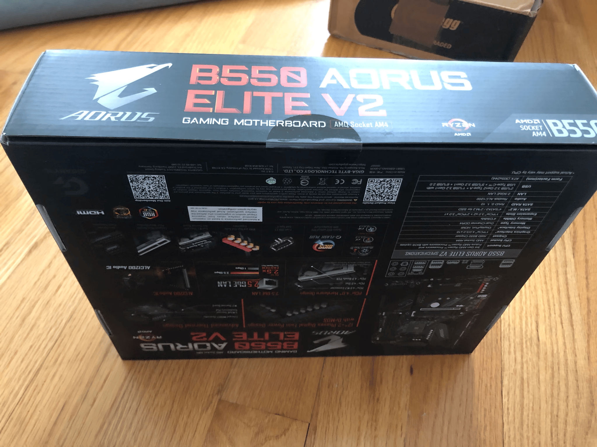 BNIB: Gigabyte B550 Aorus Elite V2 ATX AM4 Motherboard for Ryzen 3000 and 5000 series processors 