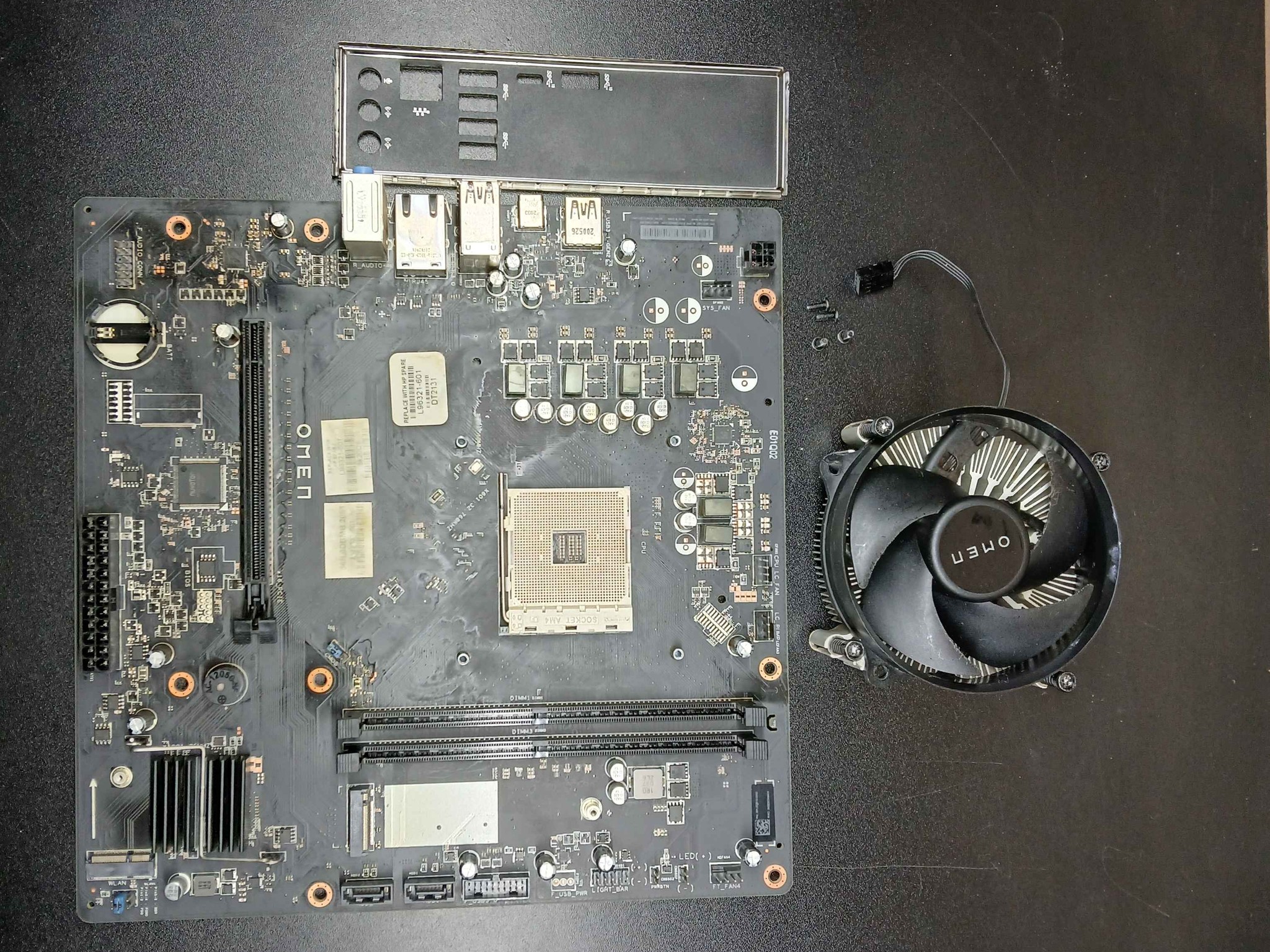 Broken HP Omen am4 m-atx motherboard & cpu cooler