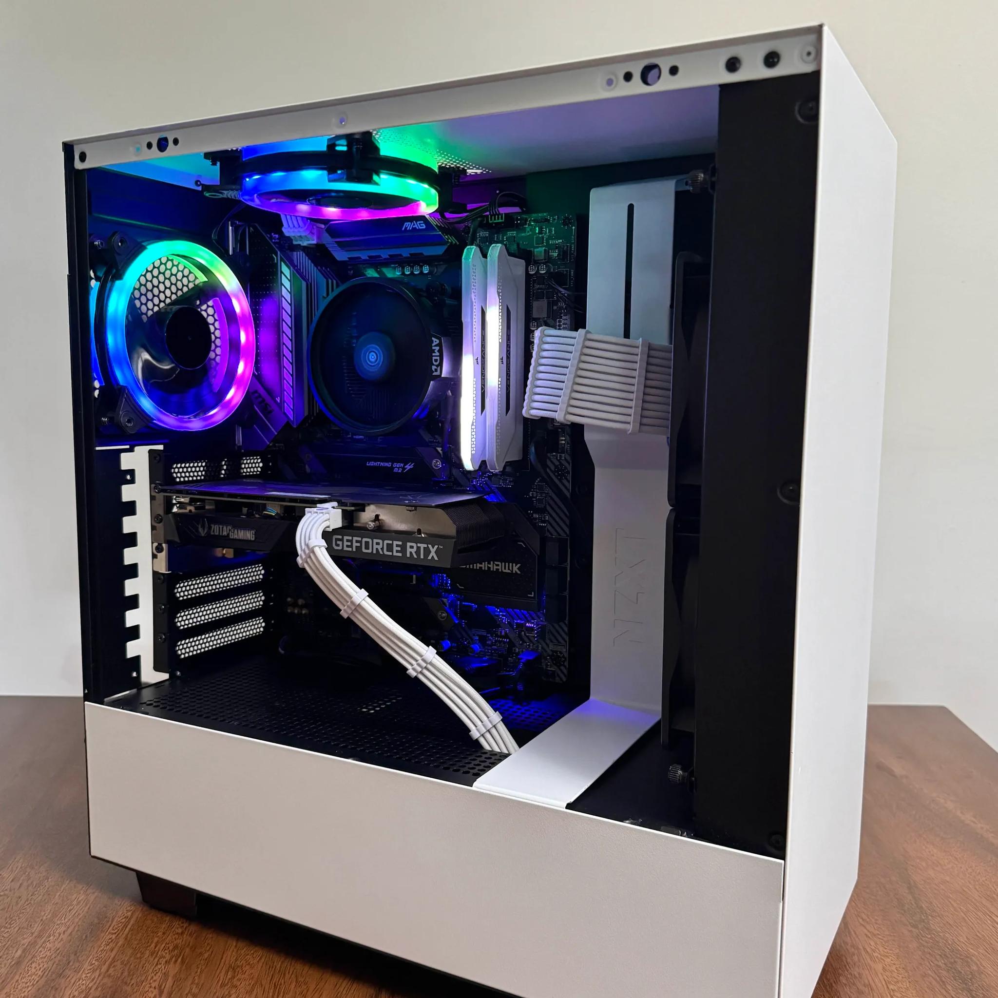 White RGB Gaming PC 💎 | R5 5600X + RTX 3060 | Clean, Fast, Ready