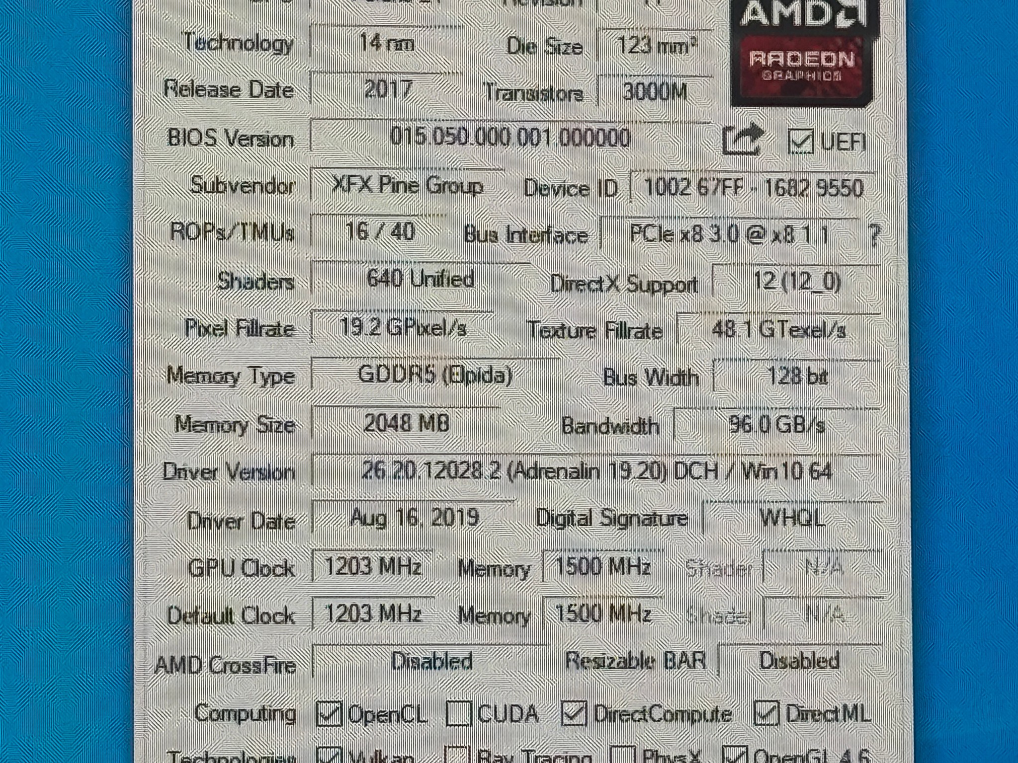 XFX Radeon RX 550 2GB DD GDDR5 RX-550P2D Video Graphics Card RED GPU - TESTED