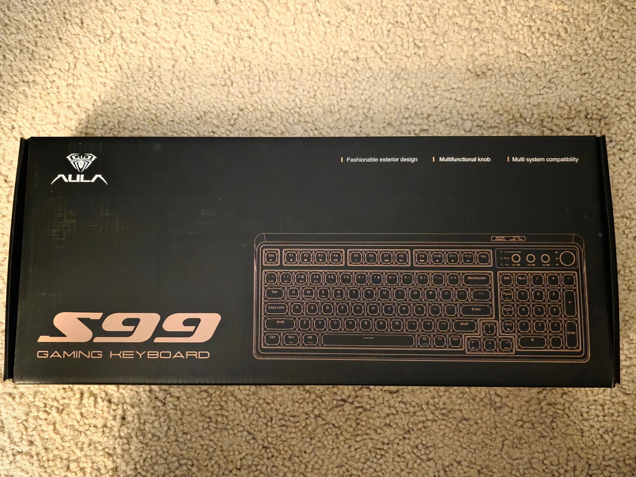 Aula S99 Wireless Full Size RGB Backlit Keyboard Purple Brand New
