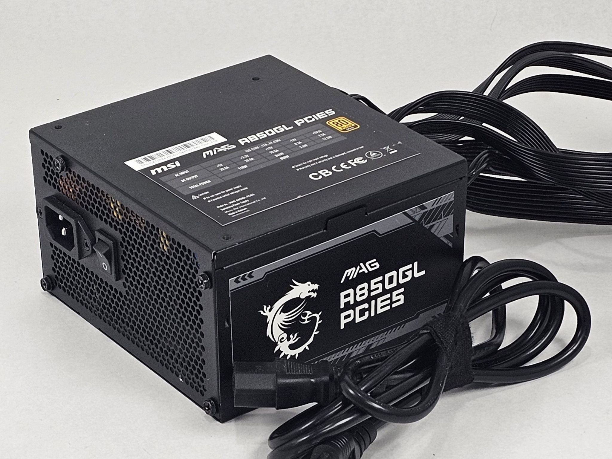 850 Watt PSU MSI MAG A850GL PCIE5 Power Supply
