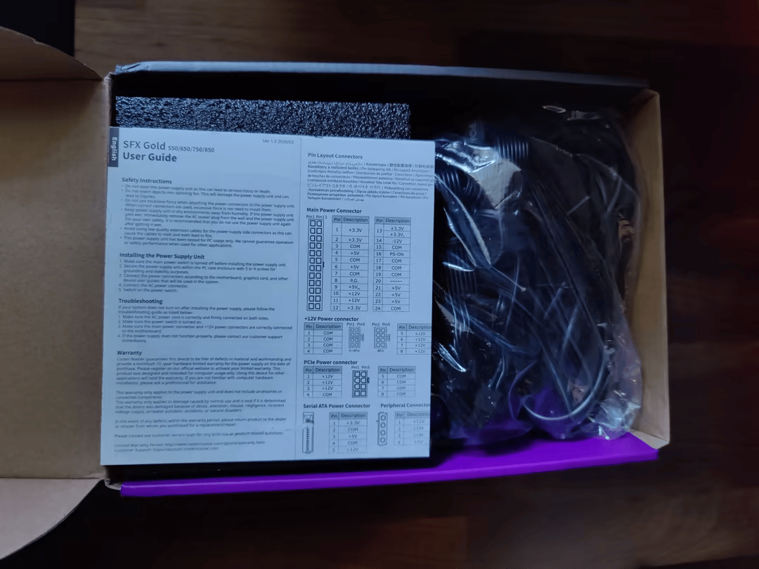Cooler Master V750 SFX Gold Fully Modular Power Supply, Used For 1 Year