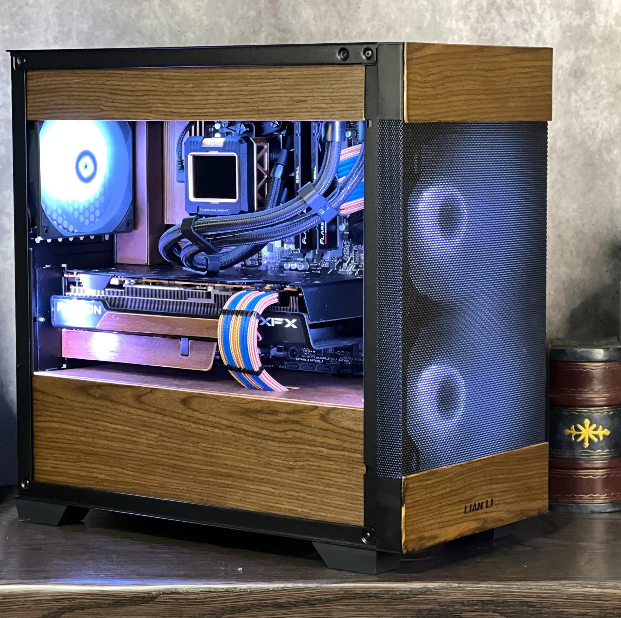 Custom Gaming PC - 9600X, RX 7700 XT 12GB, 32GB DDR5, 2TB Gen 4 NVMe, real walnut panels
