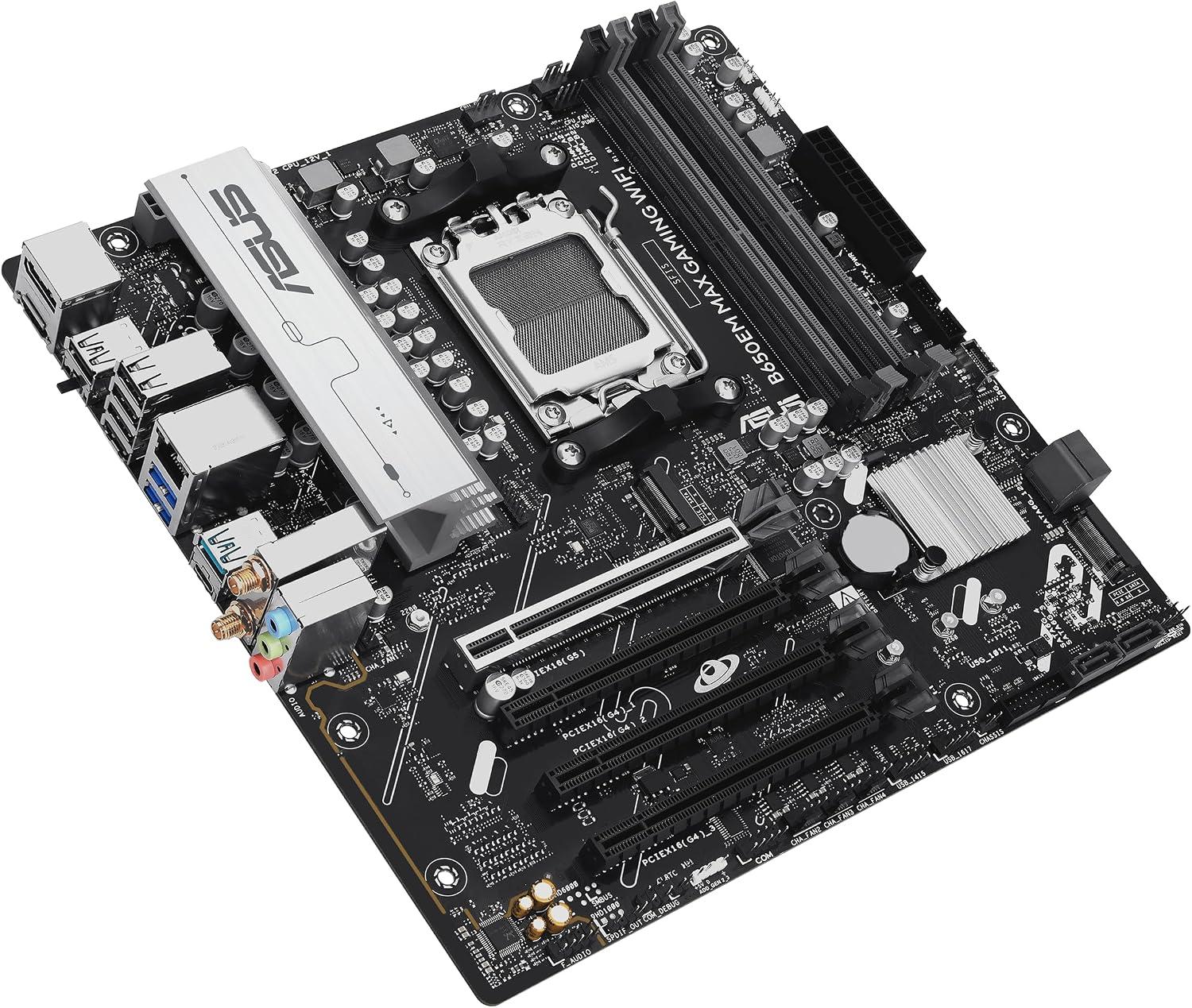ASUS B650EM MAX GAMING WIFI AMD B650 AM5 DDR5 MicroATX Desktop Motherboard