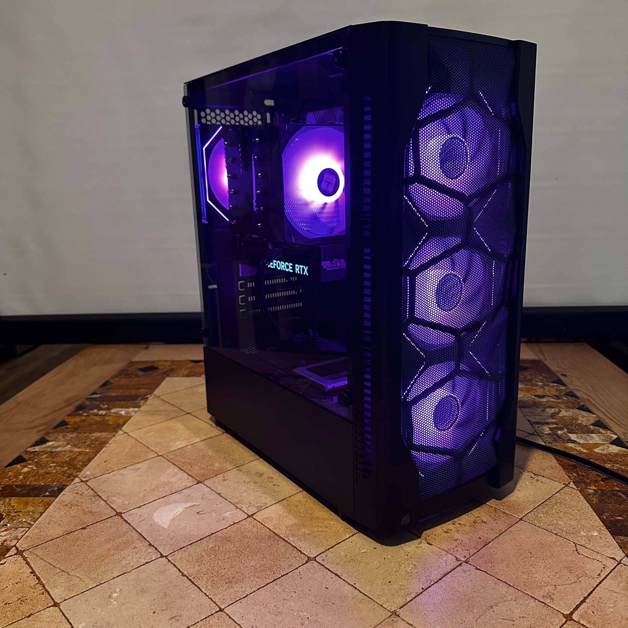 Intel Core I5-10500 / RTX 4060 Ti 8GB - 512GB M.2 & 512GB SSD - Mid Tower Gaming PC - Black