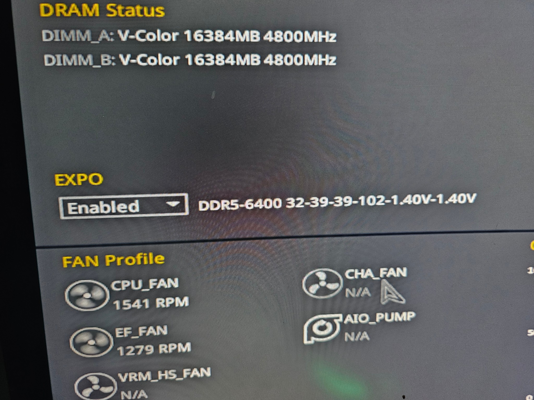 Used v color 32 gigs ddr5 6400 cl32