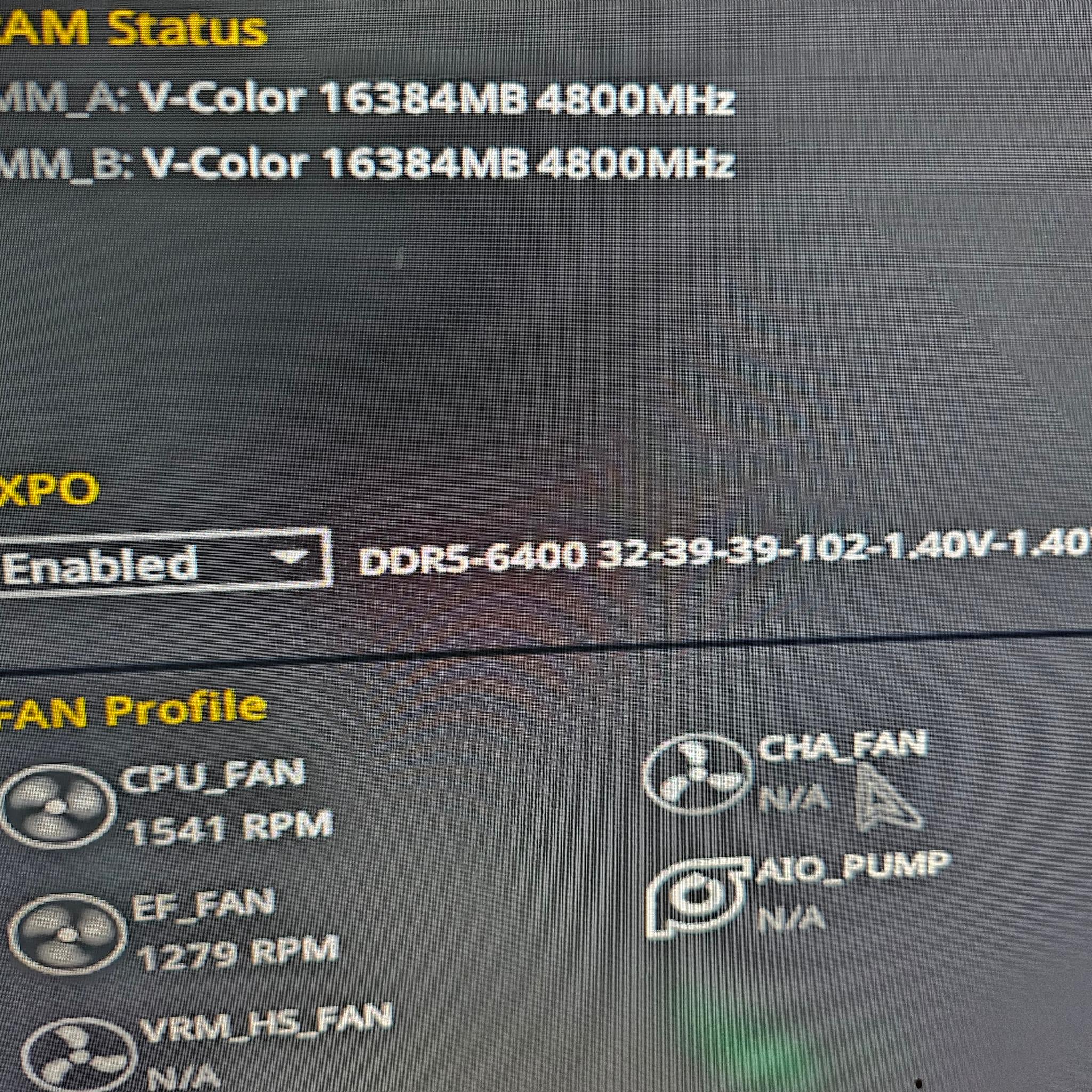 Used v color 32 gigs ddr5 6400 cl32