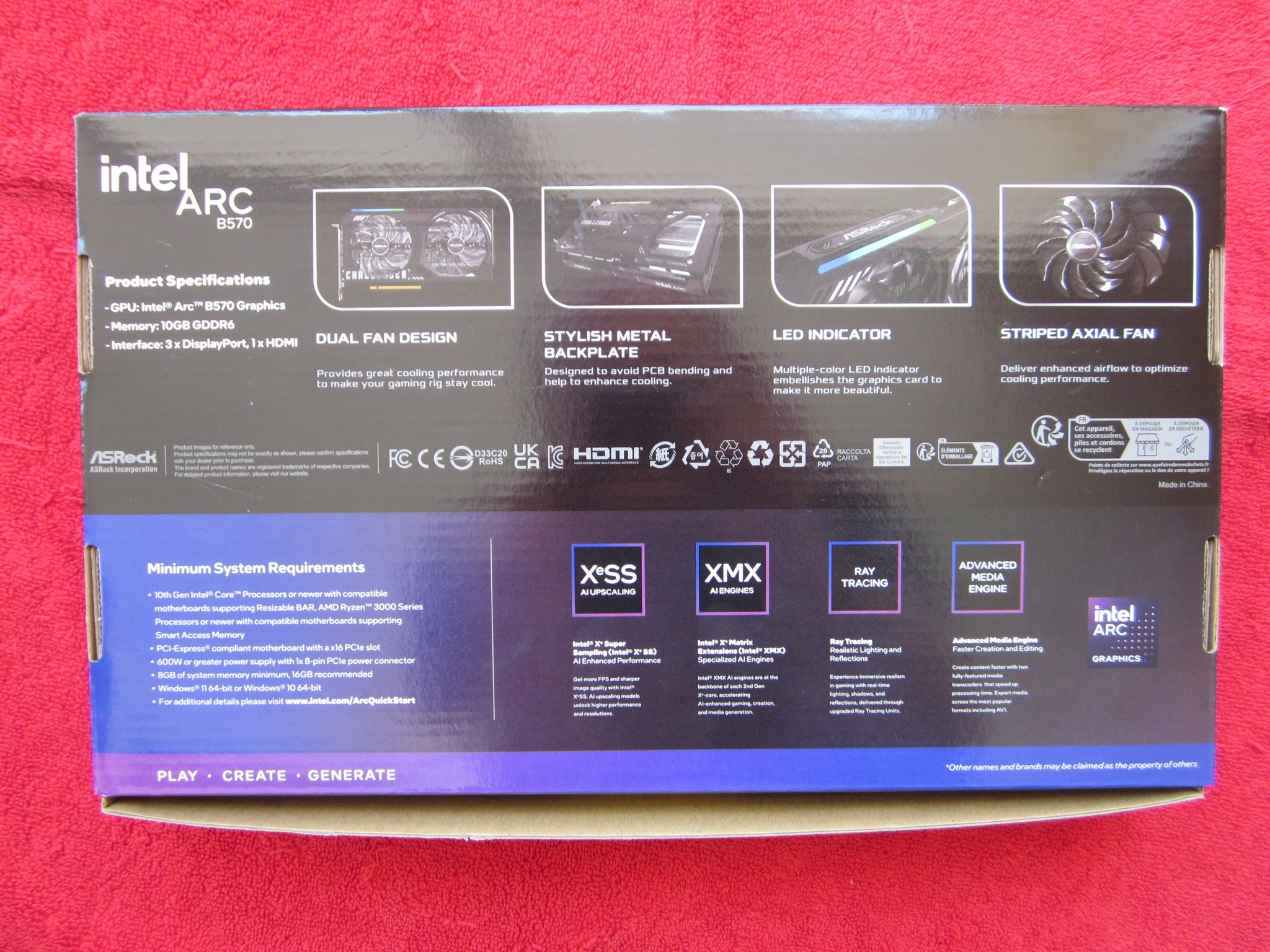 New! ASRock Intel ARC B570 10GB GDDR6 Graphics Card